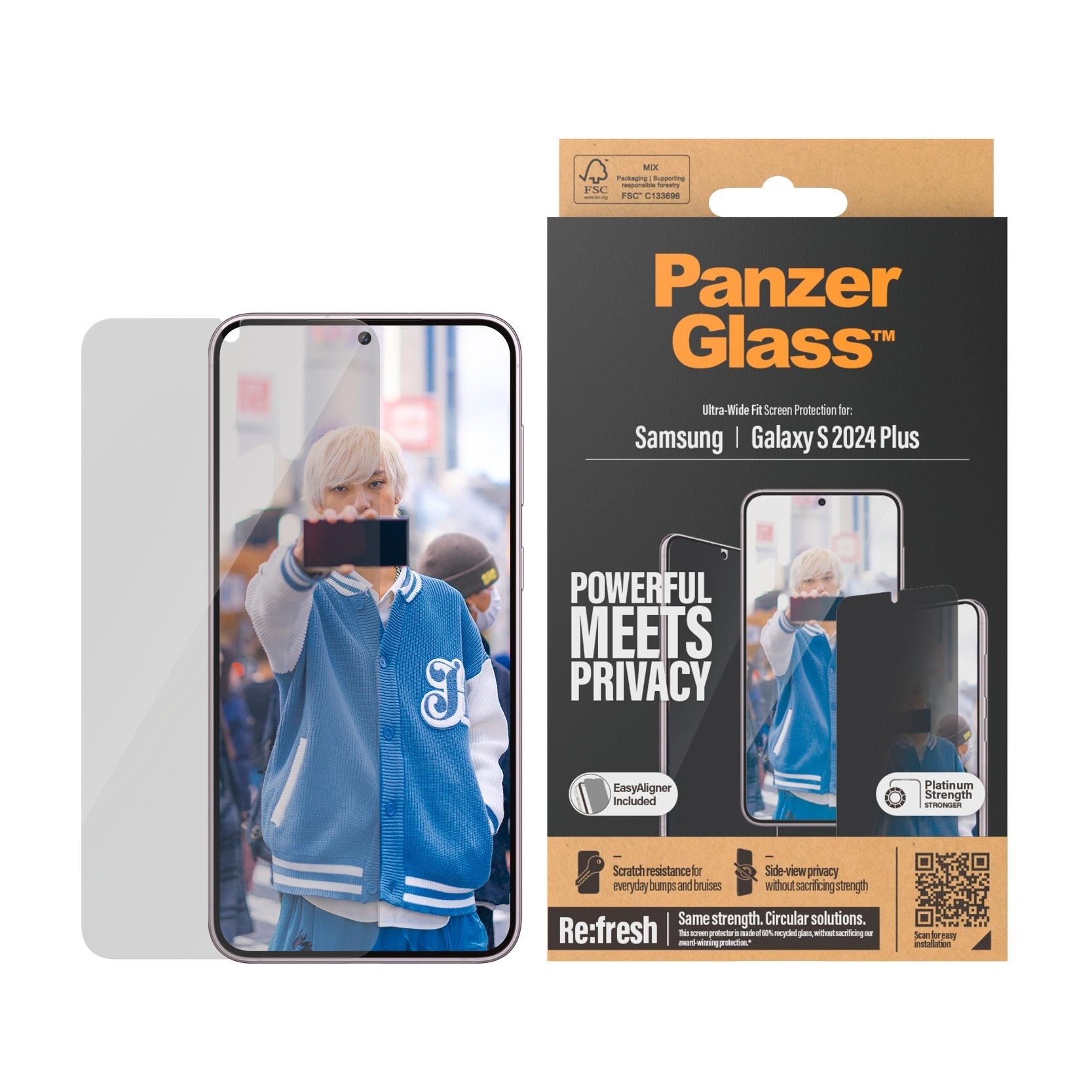 PANZERGLASS Displayschutzglas "Ultra Wide Fit Privacy Screen Protector", transparent, B:11cm H:1,4cm T:19,7mm, Displayfolien, Displayschutzfolie, stoß