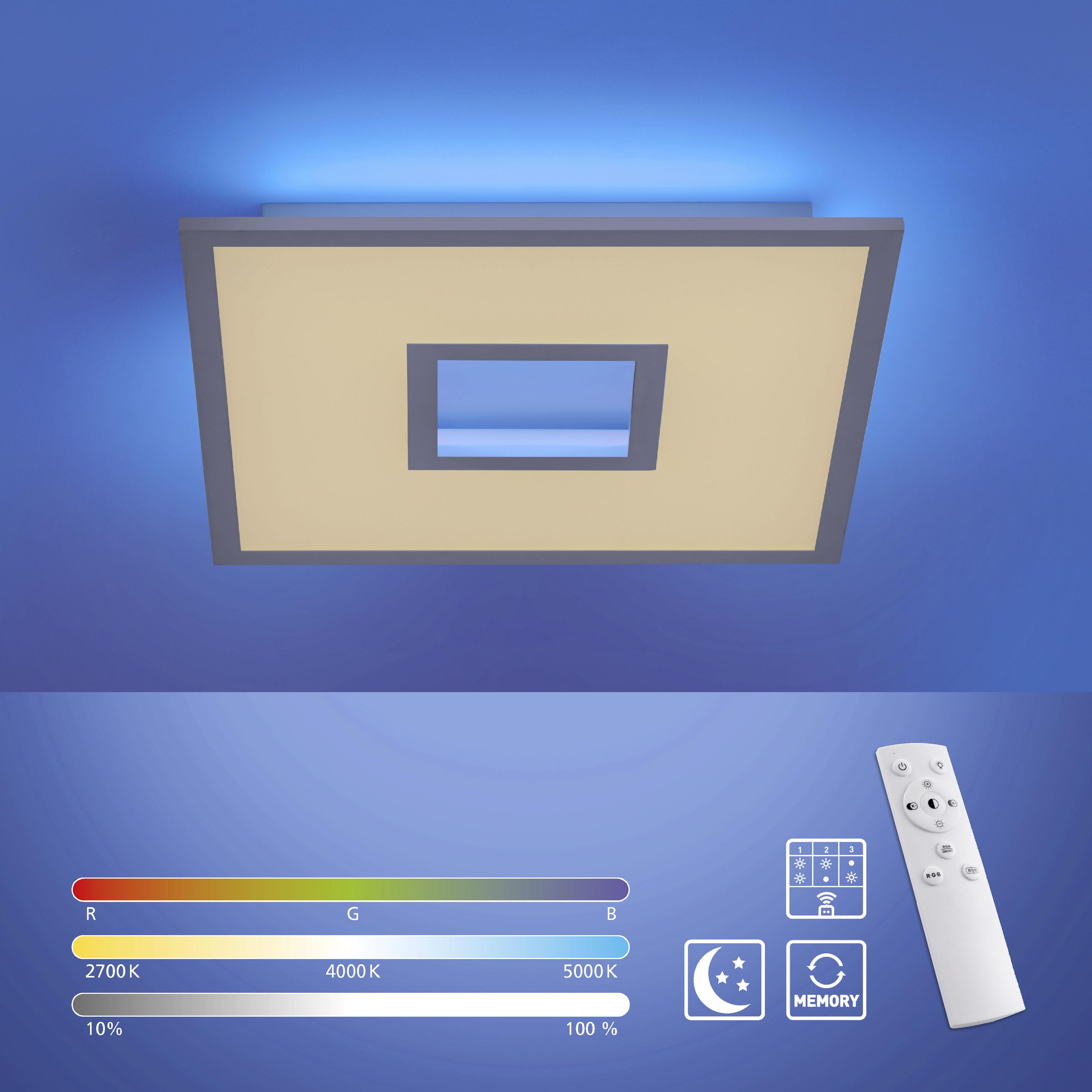 JUST LIGHT LED Deckenleuchte "RECESS", weiß, 1, 1 Stk., Leuchten, dimmbar über Fernbedienung, LED Deckenleuchte