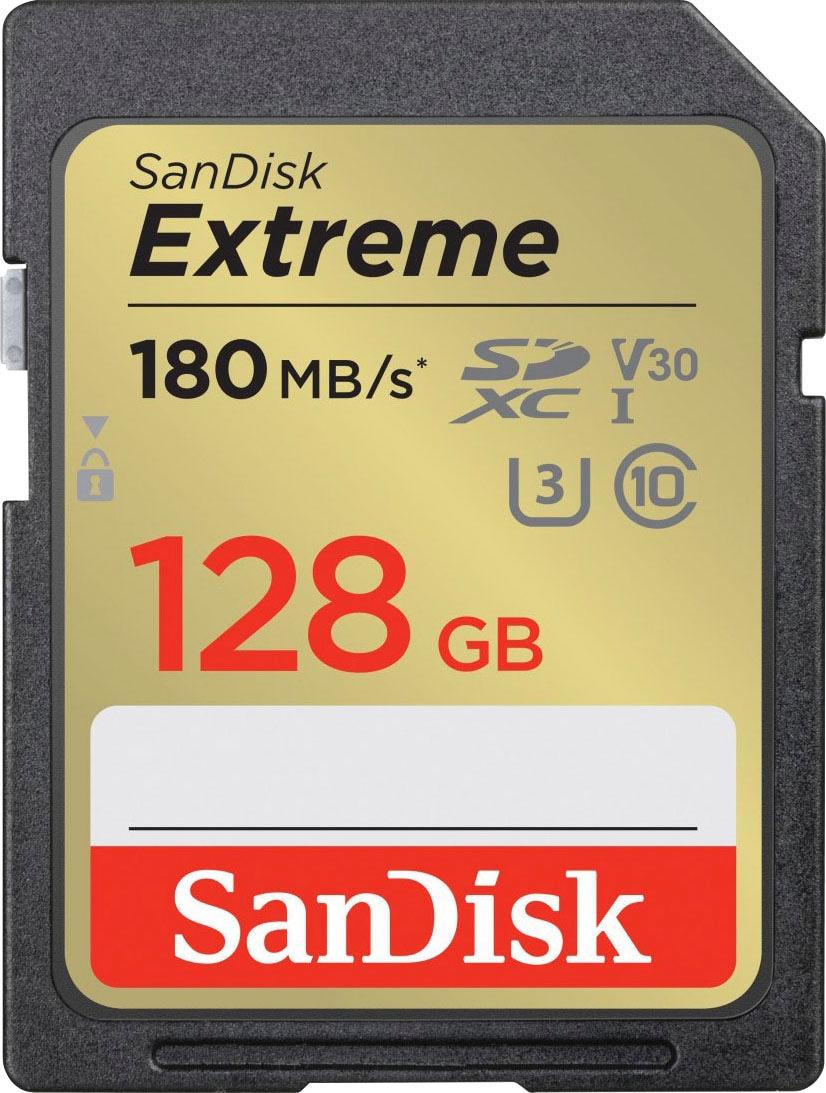 SANDISK Speicherkarte "Extreme 128GB", grau (goldfarben, grau), 128 GB, Speicherkarten, Speicherkarte