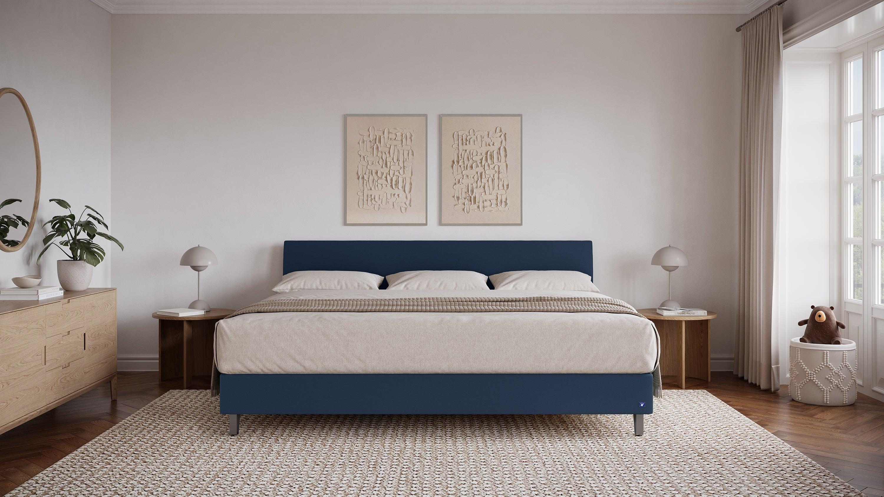 BRUNO Familienbett 240x200cm in Blau | XXL Boxspringbett Premium | mehrfach ausgezeichnet in Design & Qualität