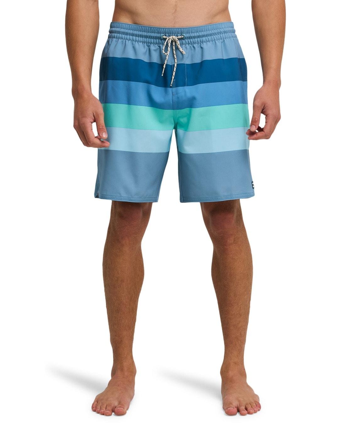 Boardshorts BILLABONG "73 Layback", Herren, Gr. XXL, Normalgrößen, bunt (washed blau), Obermaterial: 92% Polyester, 8% Elasthan., Hosen