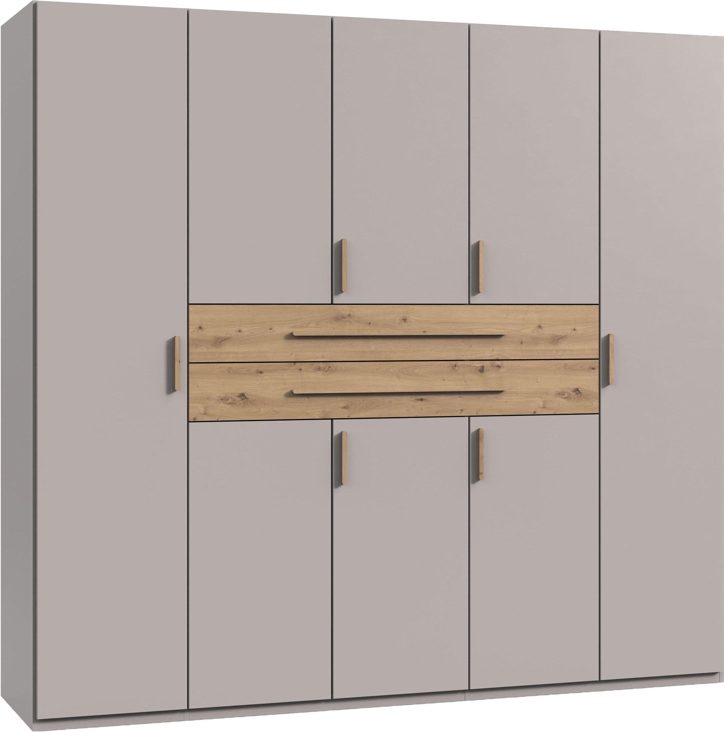 Drehtürenschrank WIMEX "Digit, erhältlich in den Breiten 180cm, 225cm oder 270cm", kaschmir, absetzung und griffe artisan eiche nachbildung, B:225cm H