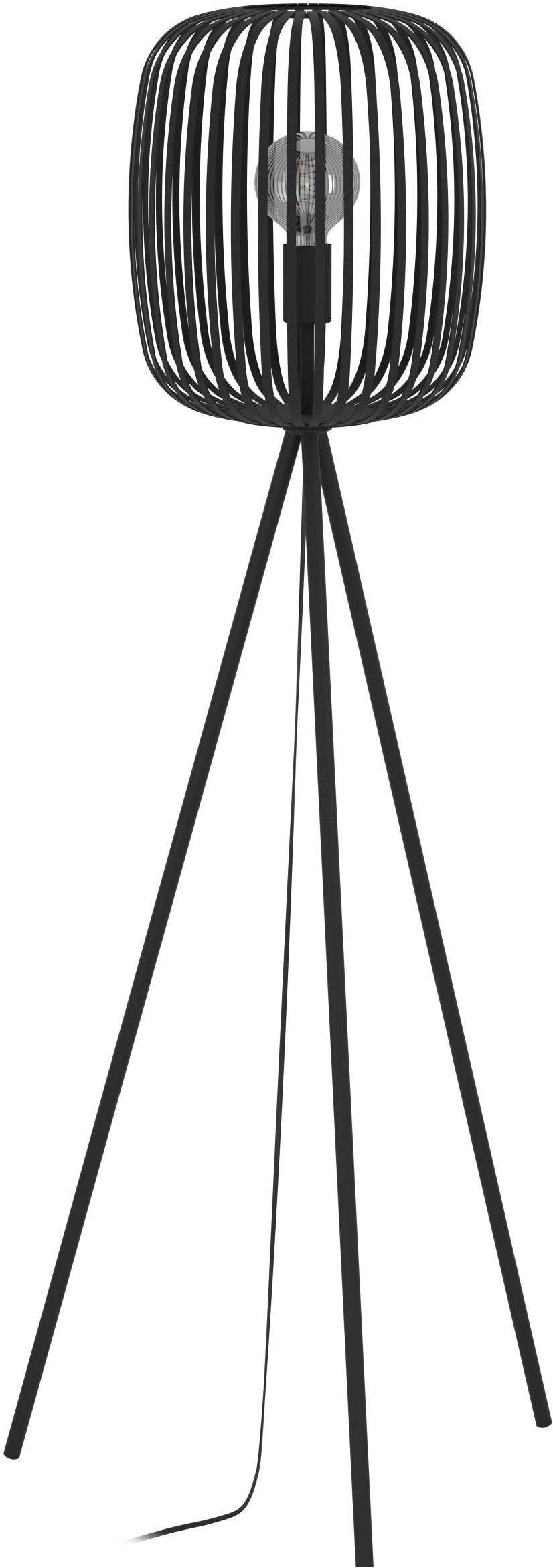 EGLO Stehlampe "Stehleuchte ROMAZZINA, exkl. E27, Stahl, Stehlampe", schwarz, 1, Ø 32,5cm H: 140,5cm, Leuchten, Stativ Standleuchte, Dreibein, 140,5x3