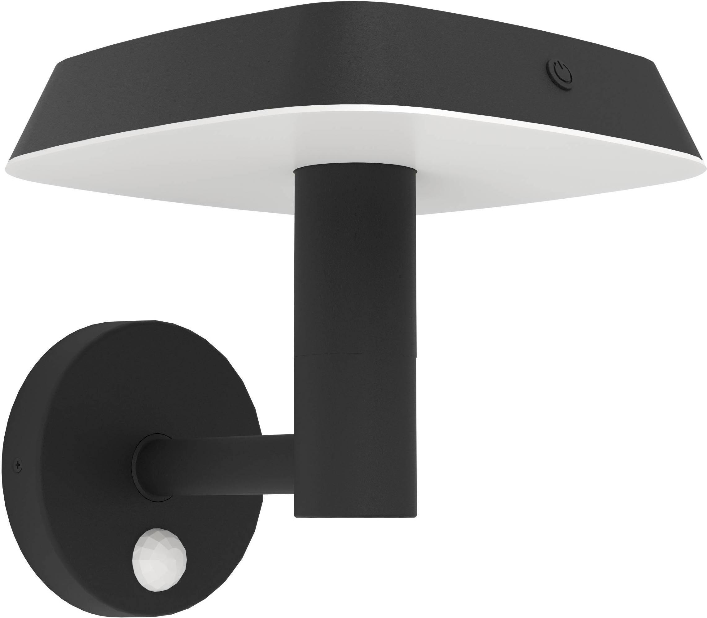 LED Solarleuchte EGLO "Dreoli Solarlampe, Wandlampe, Außenbeleuchtung, Kunststoff, IP44", schwarz, H:21cm L:17,5cm, Leuchten, LED Solarleuchte, Solarl
