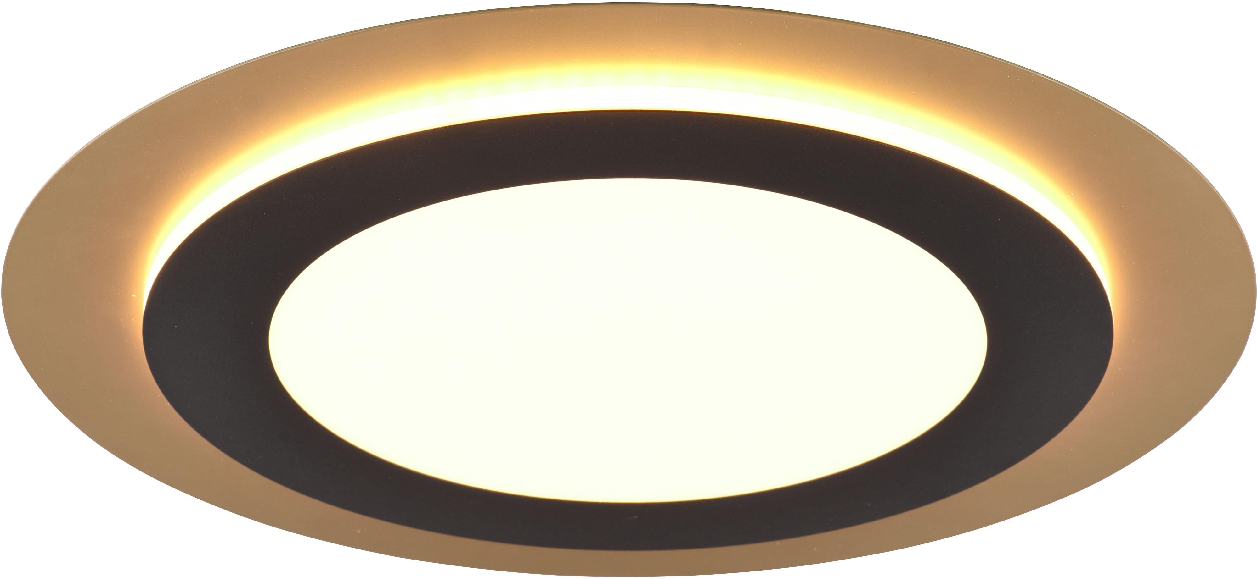 TRIO LEUCHTEN LED Deckenleuchte "MORGAN, runde Deckenlampe Ø 45cm, dimmbar, CCT, Memoryfunktion, Timer", gold, 1, Ø 45cm H: 4,2cm, 1 Stk., Leuchten, N