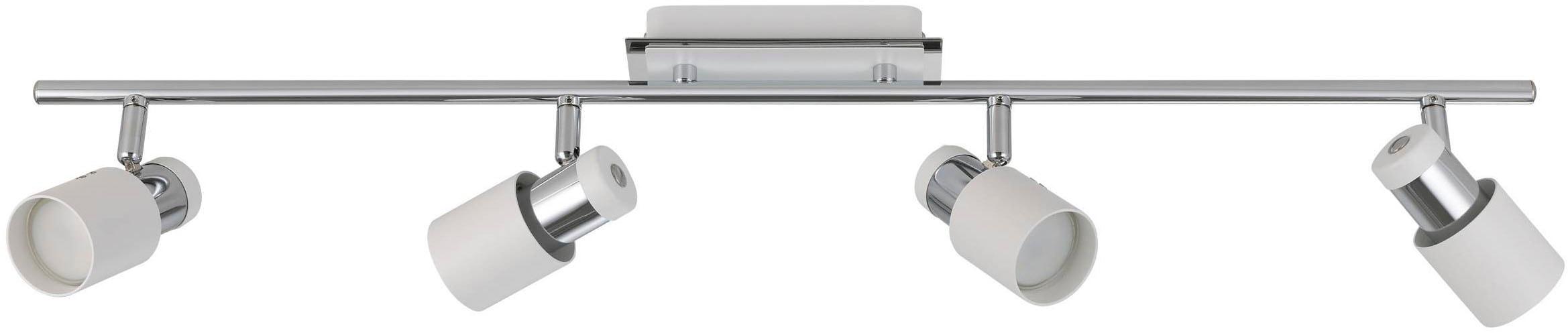 EGLO Deckenleuchte "Davida Deckenlampe, Deckenspot aus Metall, Wohnzimmerlampe, GU10", silberfarben, 4, 1 Stk., Leuchten, Spot - L78 x B7 cm - chrom, 