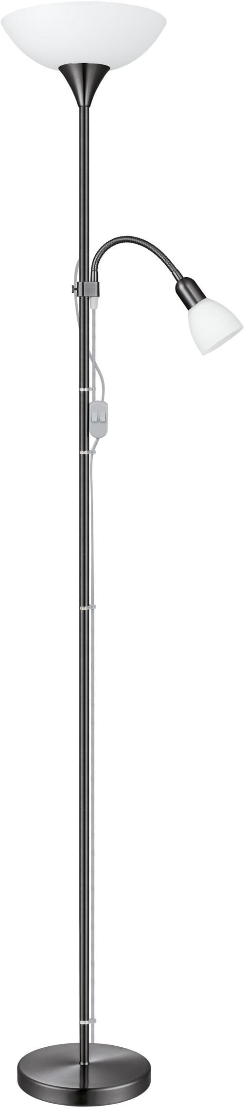 EGLO Stehlampe "UP 2 Stehlampe - Stahl - E27;E14 - 1X60W;1X18W - IP20", nickel, nero, 2, Ø 27,5cm H: 176,5cm, 1 Stk., Leuchten, Standleuchte, Leselamp