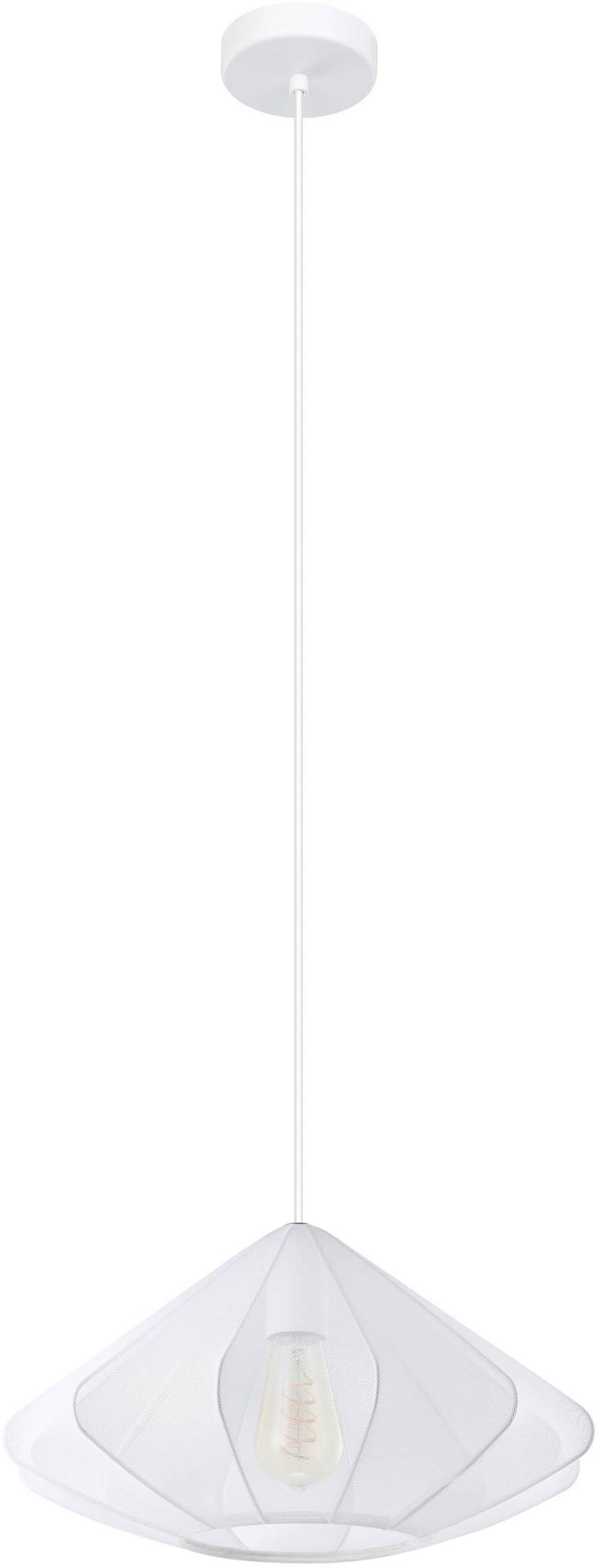 EGLO Hängeleuchte "Dolwen Hängelampe, Pendelleuchte, Esszimmerlampe Japanisch, E27, Lampe", weiß, 1, Ø 42,5cm H: 110cm, 1 Stk., Leuchten, Hängeleuchte