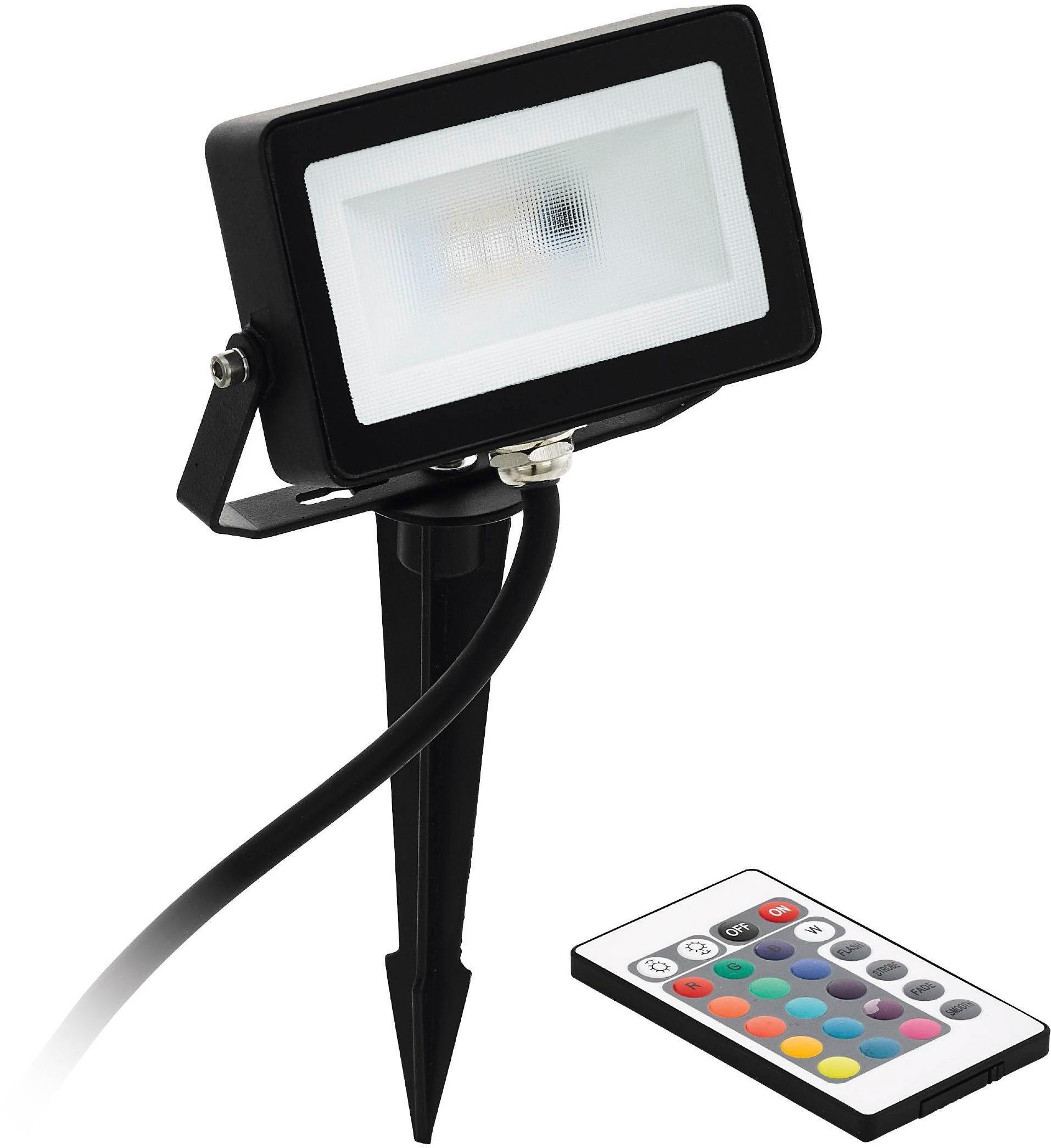 EGLO LED Wandstrahler "Faedo 4 Außenlampe, Außen-Strahler, Gartenbeleuchtung, Erdspieß, IP44", schwarz, 1, H: 9cm, 1 Stk., Leuchten, Stehleuchte - L13