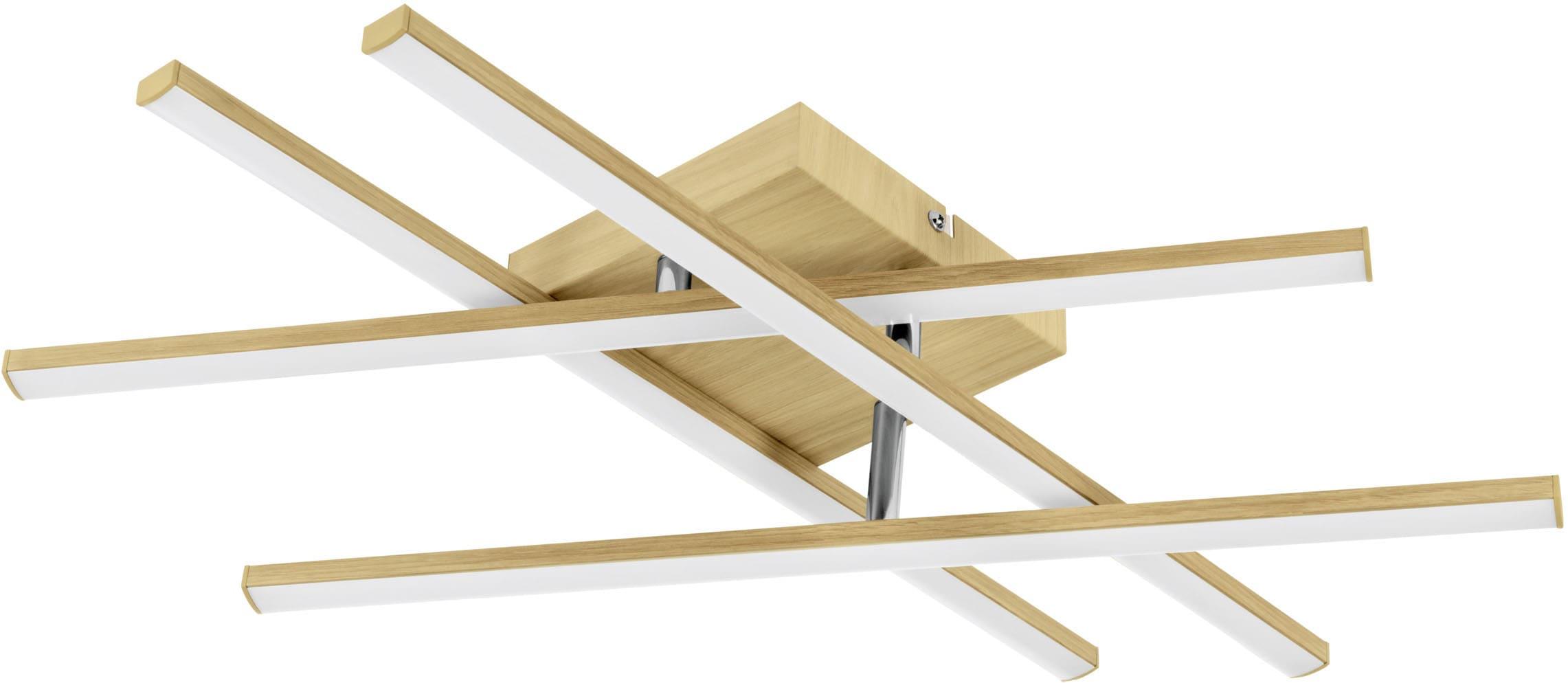 EGLO LED Deckenleuchte "LASANA 4 Wand- / Deckenlampe - Stahl, Alu - LED - 20,5W - IP20", hellbraun, 1, H: 10,5cm, 1 Stk., Leuchten, Wohzimmerlampe, Es