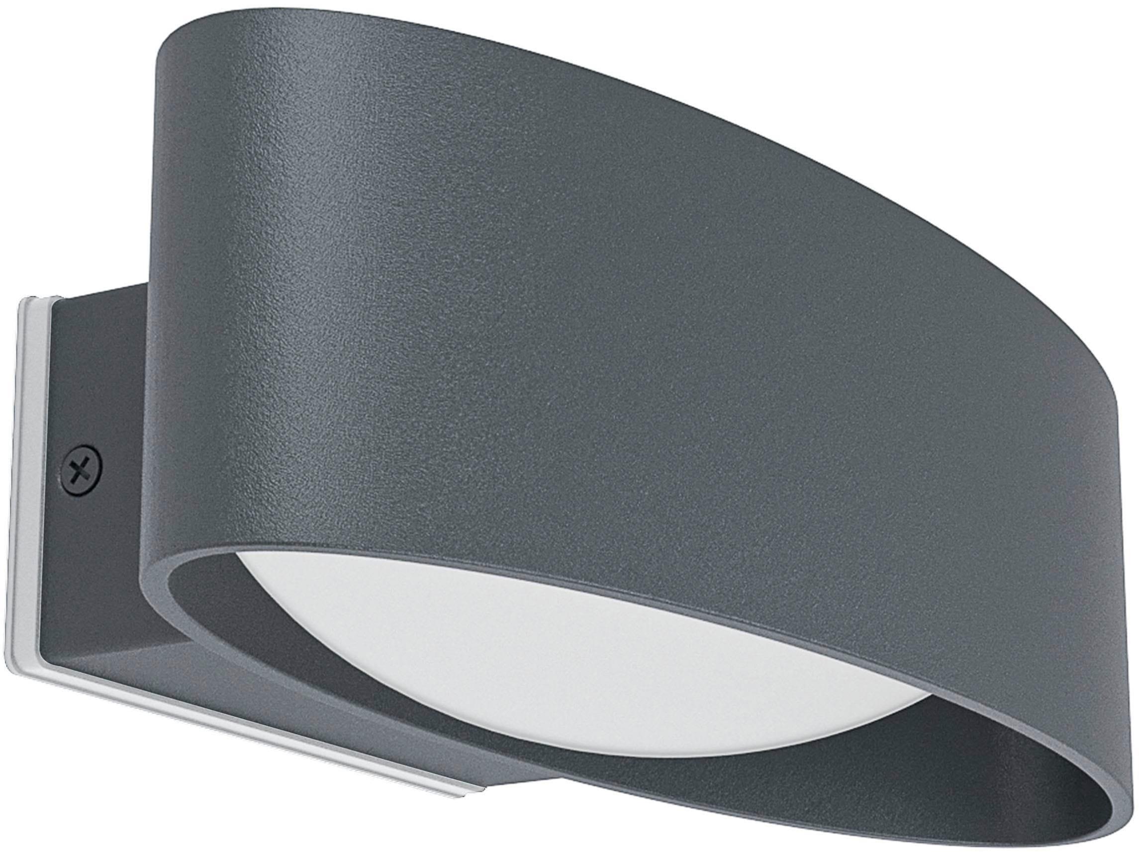 EGLO Wandleuchte "Chinoa Wandlampe, IP44, Up-and-Down Beleuchtung, Außenlampe, Lampe", grau, 1, H: 7,5cm, 1 Stk., Leuchten, Wand-/Deckenleuchte - L27 
