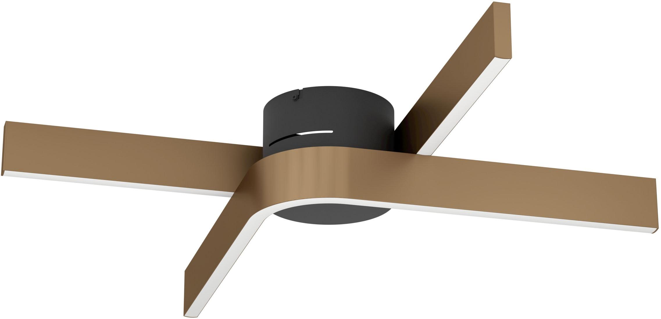 EGLO Deckenleuchte "FOLCINO-Z Deckenlampe - Alu, Stahl - LED - 2X18W - IP20", bronze, schwarz, 2, H: 14cm, 1 Stk., Leuchten, Wohzimmerlampe, Esszimmer