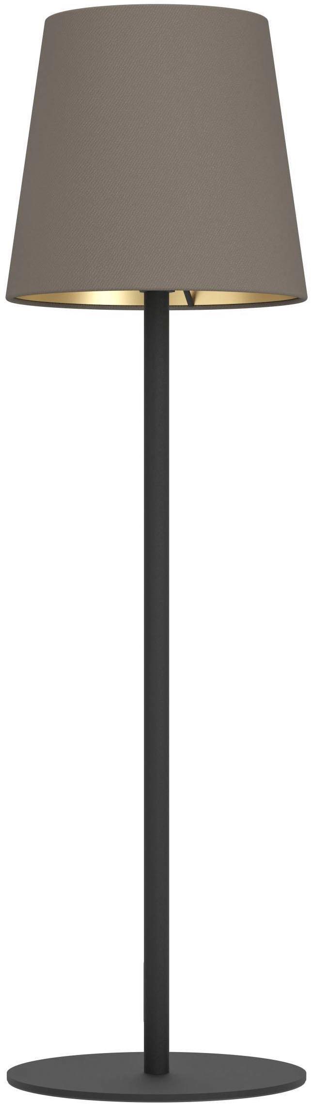EGLO Tischleuchte "Fiorana Tischlampe, Nachttischlampe, Metall und Textil, E14, Lampe", schwarz, 1, Ø 15cm H: 53cm, 1 Stk., Leuchten, Tischleuchte - H