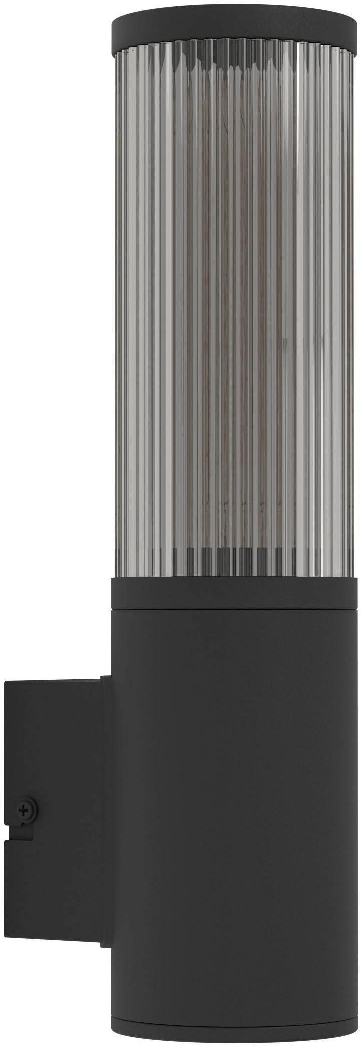 EGLO Wandleuchte "Salle Wandlampe, Außenleuchte aus Aluminium und Kunststof, IP54, E27", schwarz, 1, Ø 7,5cm H: 31cm, 1 Stk., Leuchten, Wand-/Deckenle