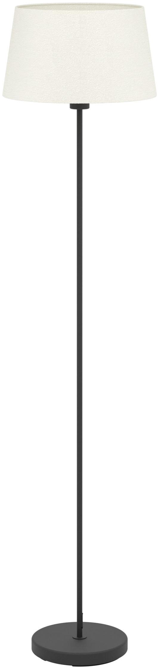 EGLO Stehlampe "FEBRES Stehlampe - Stahl - E27 - 1X60W - IP20", schwarz, 1, Ø 35cm H: 153cm, 1 Stk., Leuchten, Standlampe, Bouclé Stoff, weiß, schwarz