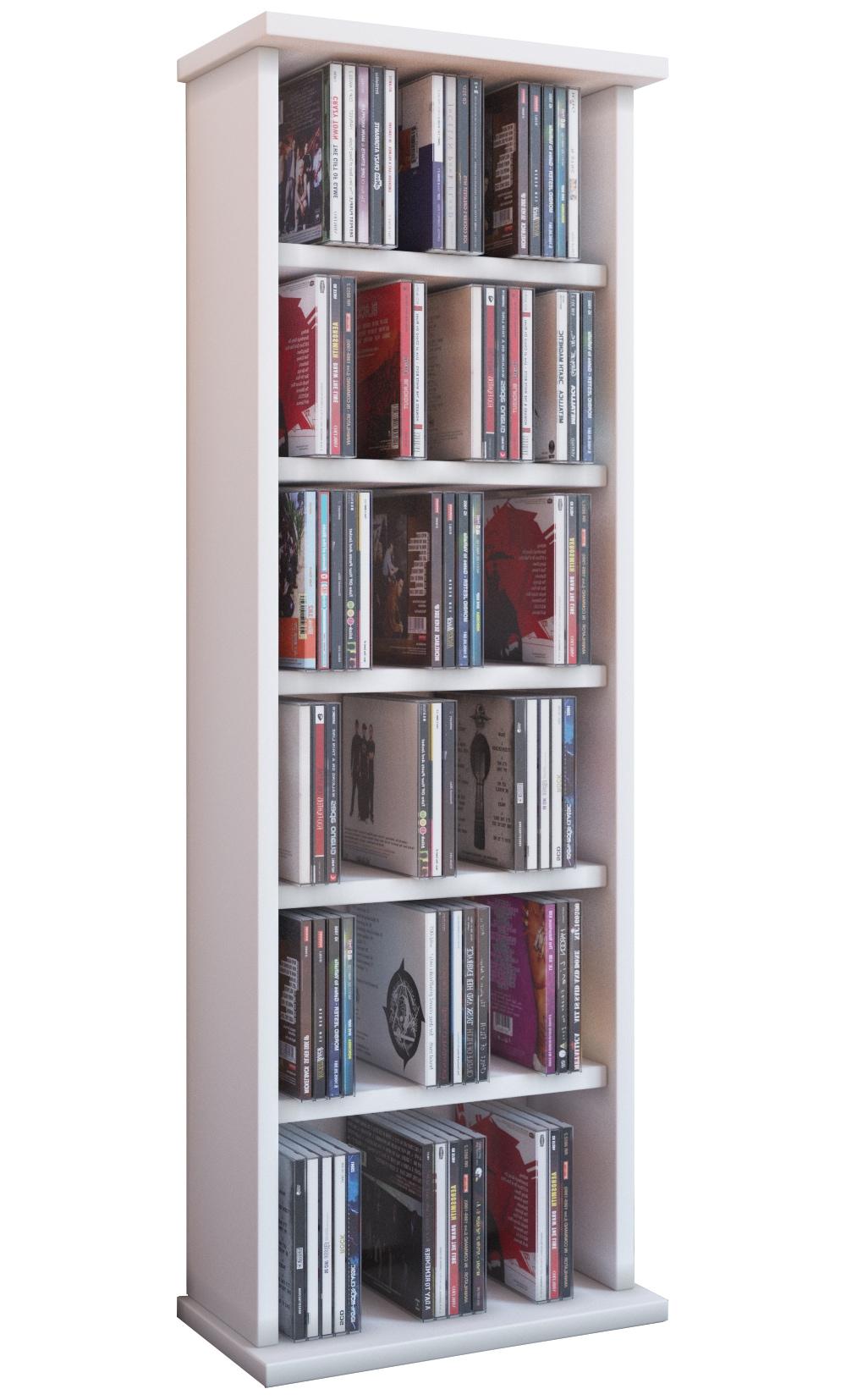 Media-Regal VCM "Holz CD DVD Stand Regal Schrank Ständer Vostan", weiß, B:31cm T:18cm, Regale, Media-Regal