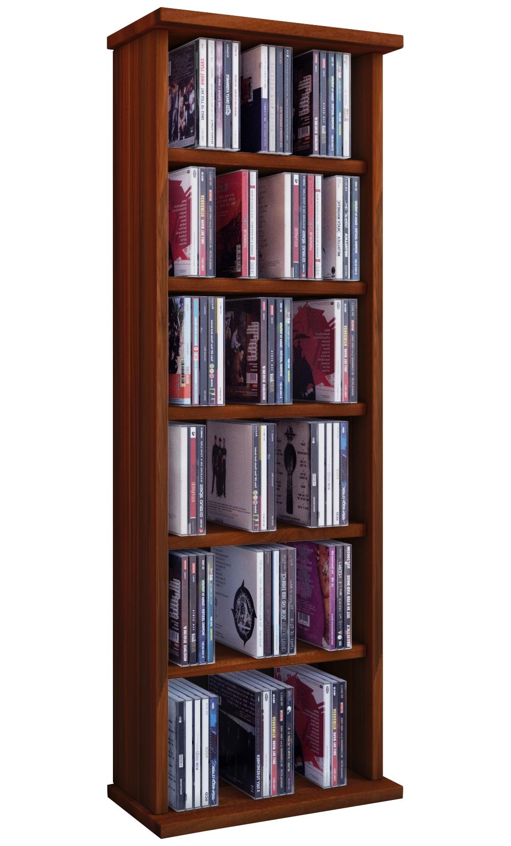 Media-Regal VCM "Holz CD DVD Stand Regal Schrank Ständer Vostan", braun (kern, nussbaum), B:31cm T:18cm, Regale, Media-Regal