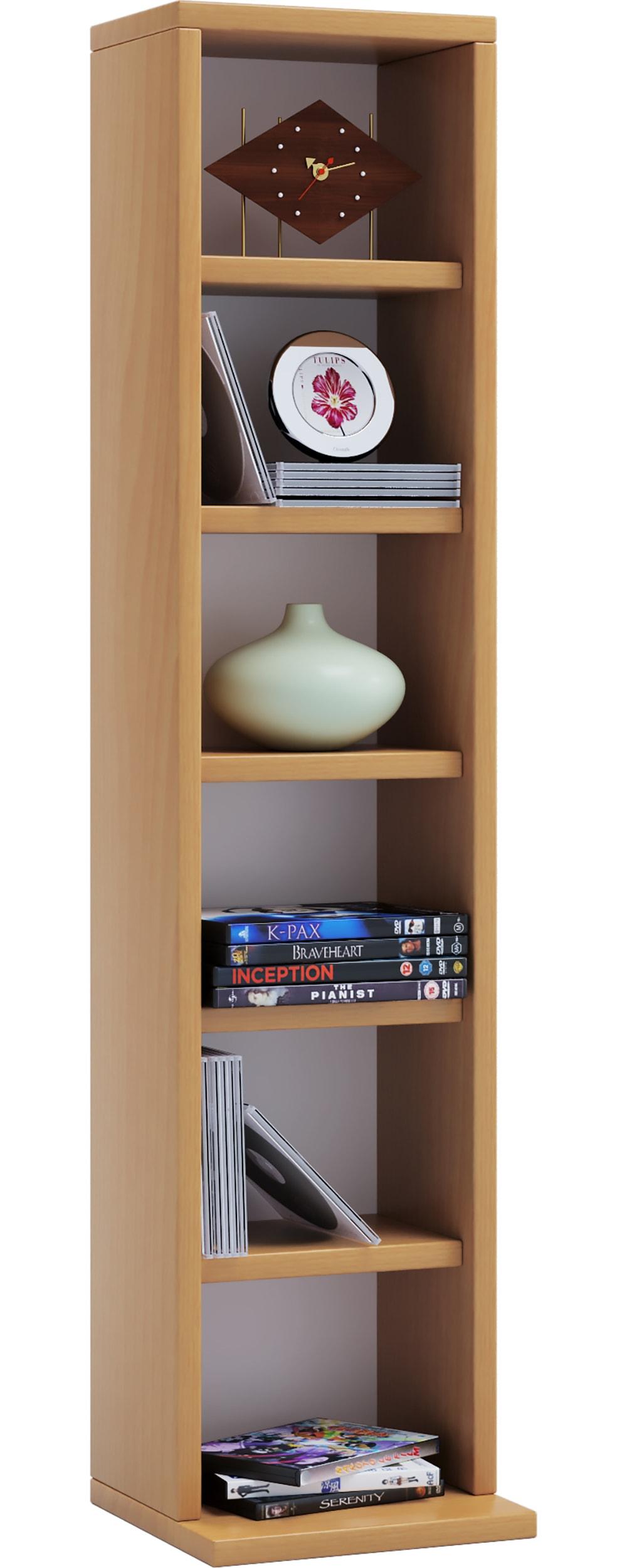 Standregal VCM "Holz CD DVD Stand Aufbewahrung Deko Regal Elementa", braun (buche), B:21cm T:20cm, Regale, Standregal