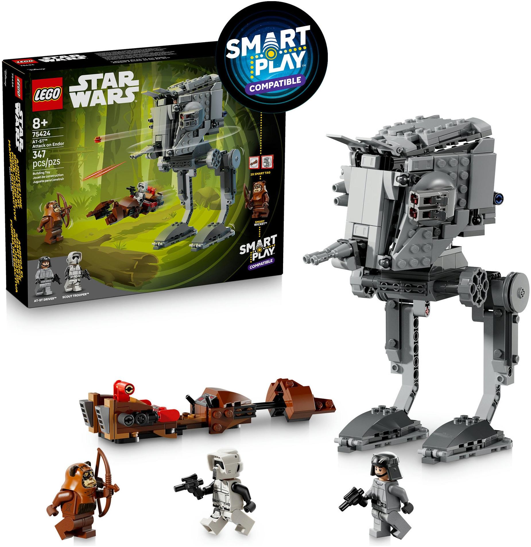 Konstruktionsspielsteine LEGO "SMART Play: AT-ST Angriff auf Endor (75424), LEGO Star Wars ™", bunt, Spielbausteine, Kinder, Kunststoff, Mit SMART Bri