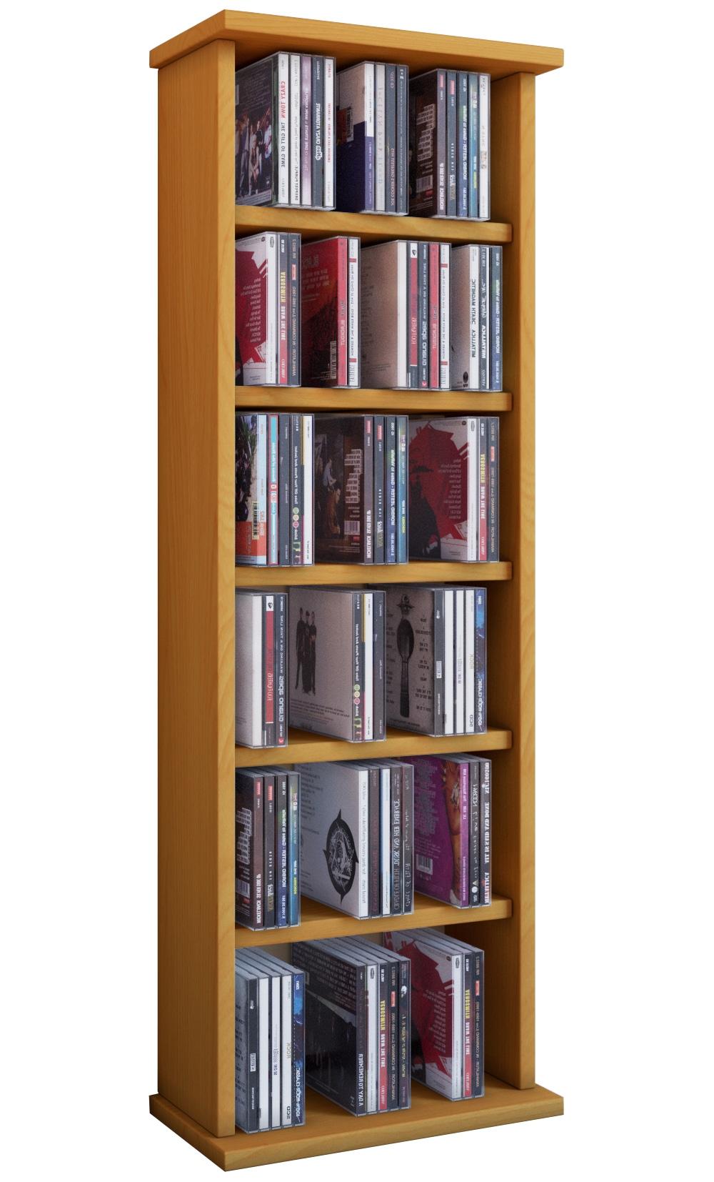 Media-Regal VCM "Holz CD DVD Stand Regal Schrank Ständer Vostan", braun (buche), B:31cm T:18cm, Regale, Media-Regal