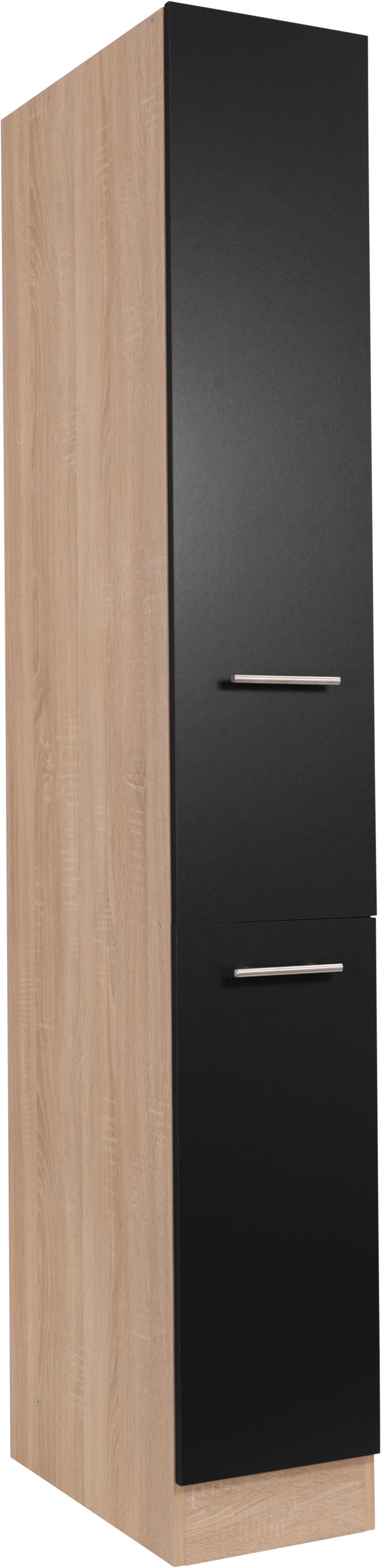 Apothekerschrank RESPEKTA "Merle", schwarz, B:30cm H:200cm T:60cm, Schränke, Apothekerschrank, Breite 30 cm, Metallstangengriffe, Höhe 200 cm
