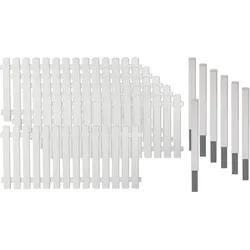 Gartenzaun TETZNER & JENTZSCH "Lexington 4", silber (weiß), H:80cm, Polyvinylchlorid (PVC), Zaunelemente, Kunststoff, 80 cm hoch, 6 Elemente für 11,43