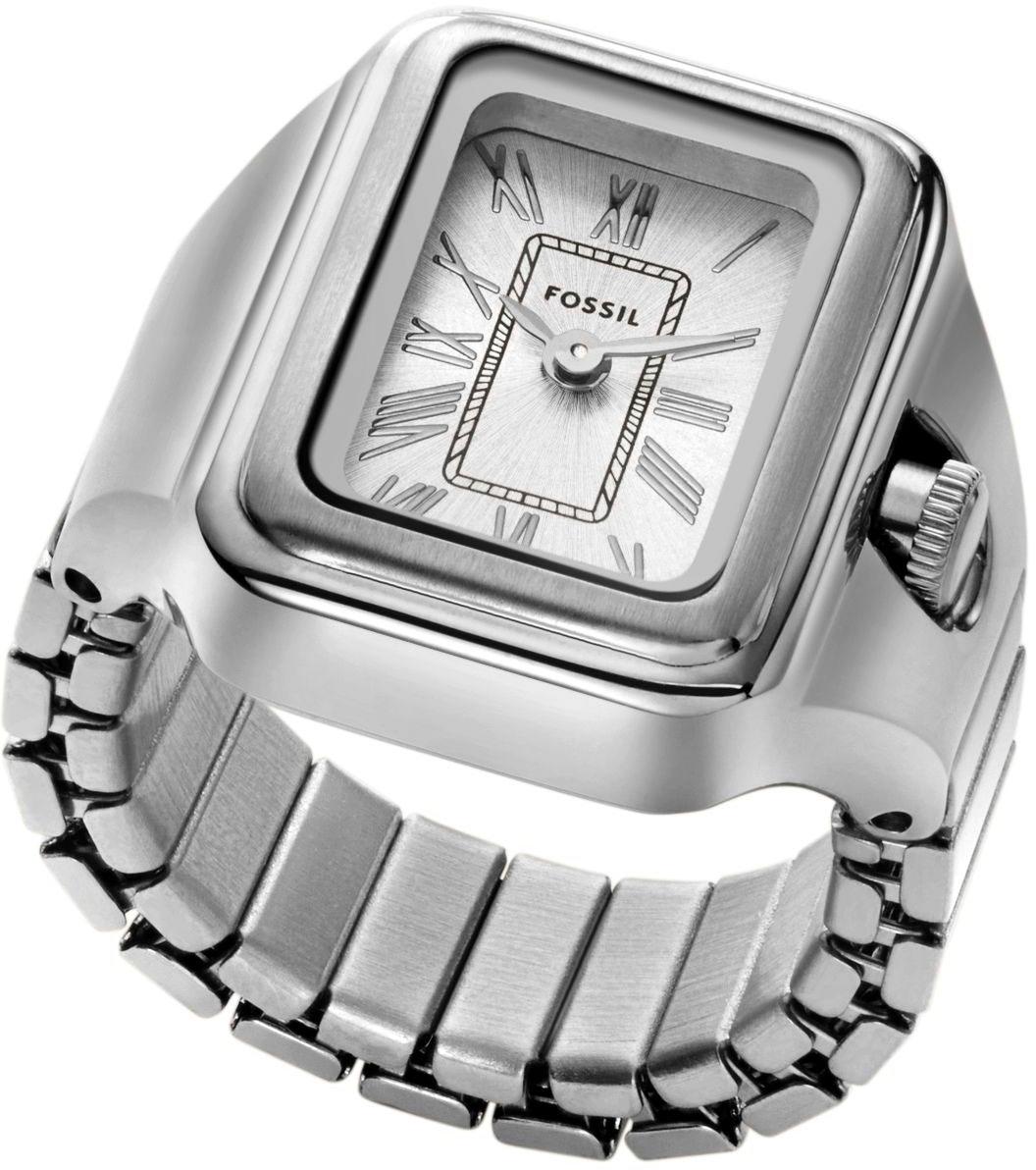 Fossil "RAQUEL WATCH RING" Quarzuhr, Damenuhr, analog, Edelstahl, Flexband, Zugband