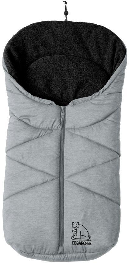 Fußsack HEITMANN FELLE "Eisbärchen - Kleiner Winterfußsack Fleece", Kinder, grau (hellgrau), Polyester, Fußsäcke Fußsack, mit Fleecefutter, für