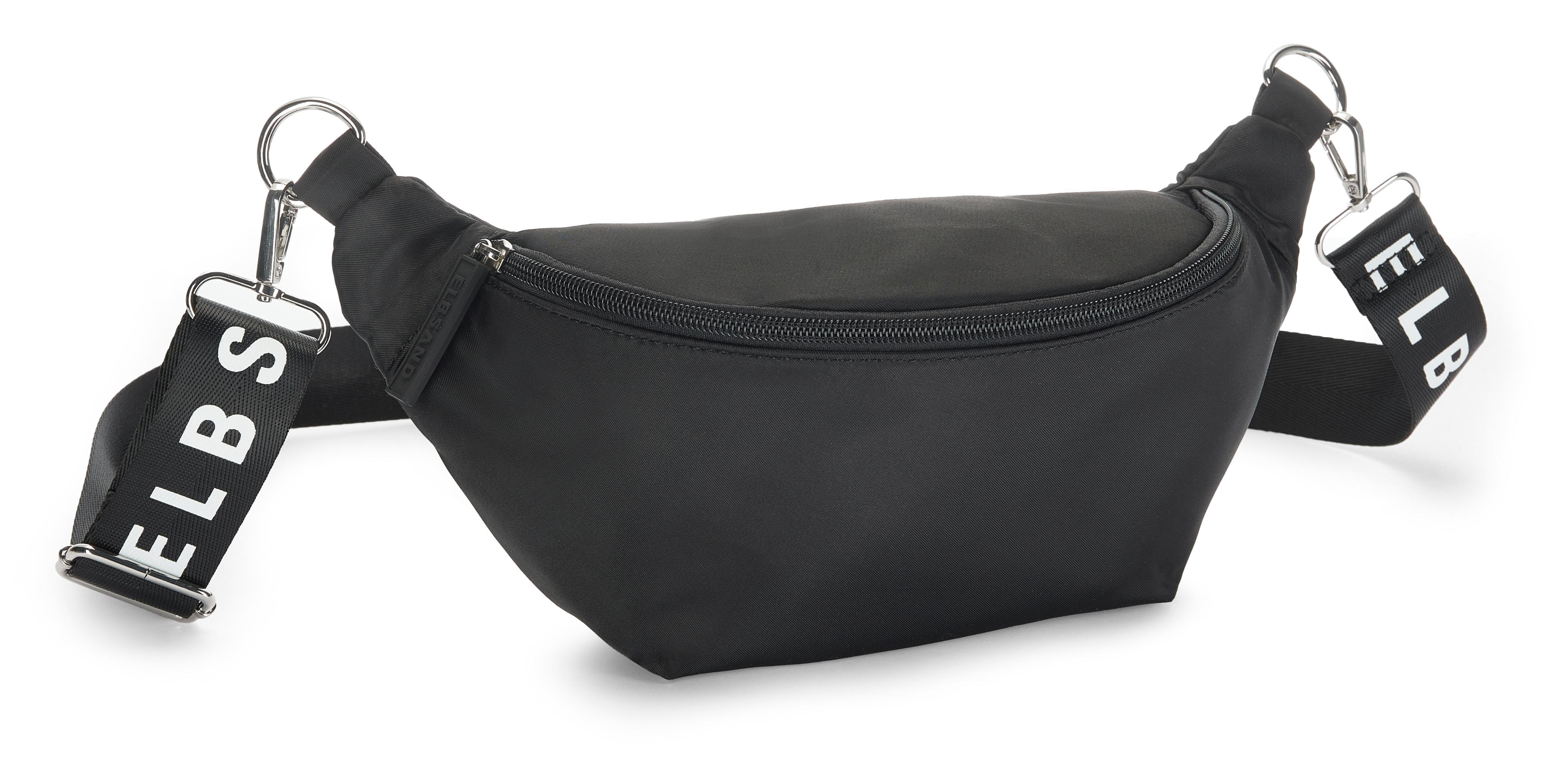 Bauchtasche ELBSAND "Umhängetasche", Damen, Gr. B/H/T: 32cm x 14cm x 10cm, schwarz, Stoff, Textil, clean, unifarben, Taschen, Crossbody Bag,