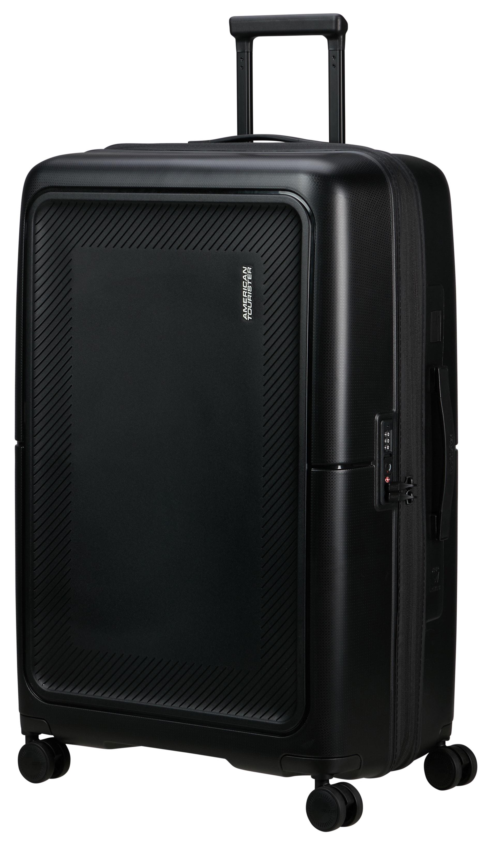 Hartschalen-Trolley AMERICAN TOURISTER "DASHPOP 77", Damen, Gr. B/H/T: 50cm x 77cm x 33cm 104 l, schwarz (true schwarz), Polypropylen, Koffer Hartscha