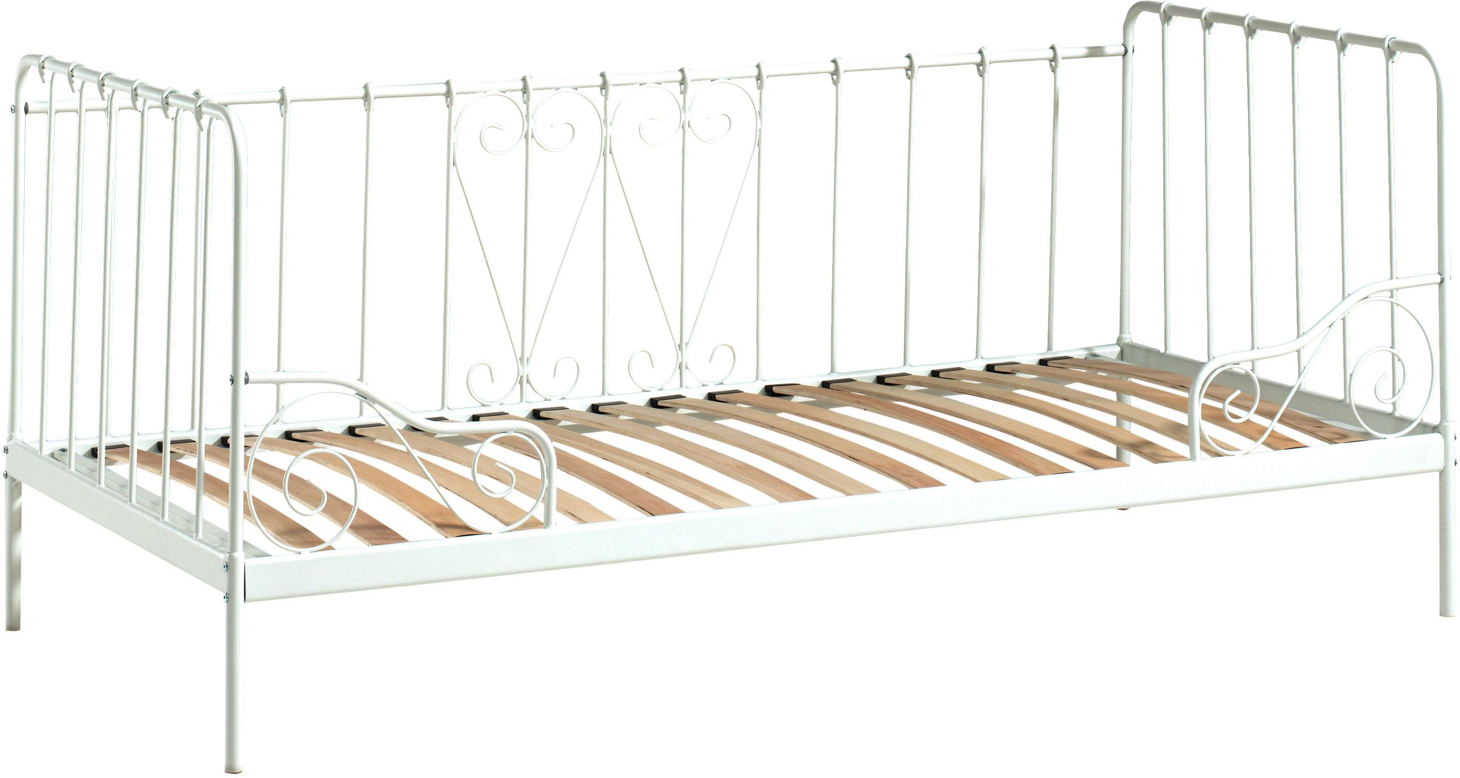 Jugendbett VIPACK "Alice, Bettgestell Metall, pulverbeschichtet, in nostalgischem Design", weiß, B:94,5cm H:89,5cm L:205cm, Betten, Jugendbett, Metall