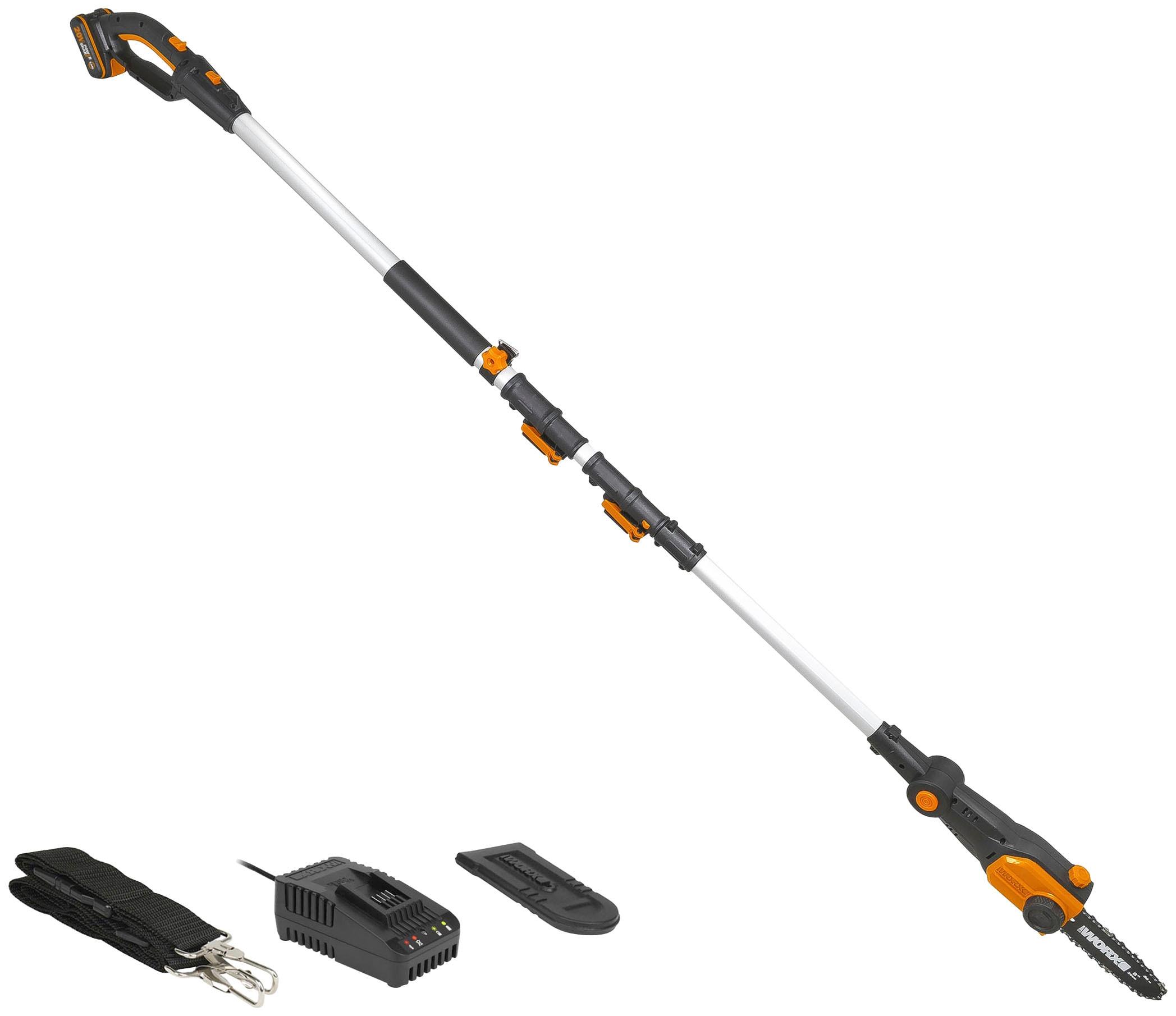 Akku-Hochentaster WORX “20V Akku Hochentaster, 20cm, Teleskopgriff max. 3,6m”, schwarz, Gartenscheren-Maschinen, inklusive 20V/2Ah Akku und