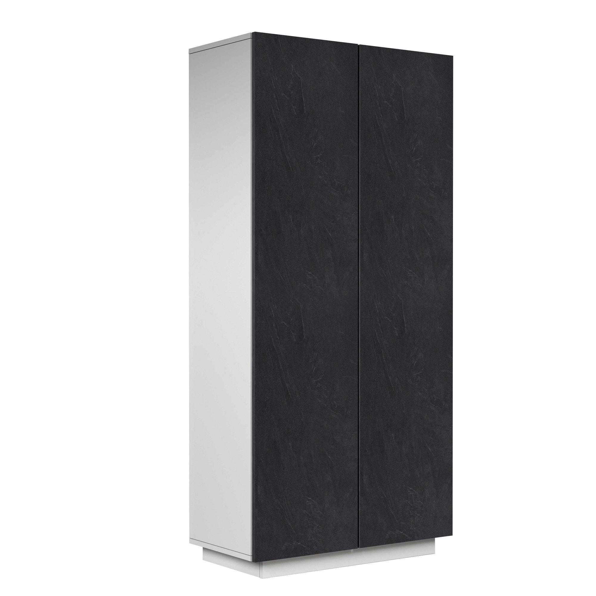 Aktenschrank HOME AFFAIRE "Coro, Mehrzweckschrank, Büroschrank mit 2 Türen", weiß (weiß matt, schiefer), B:79,2cm H:166cm T:38cm,