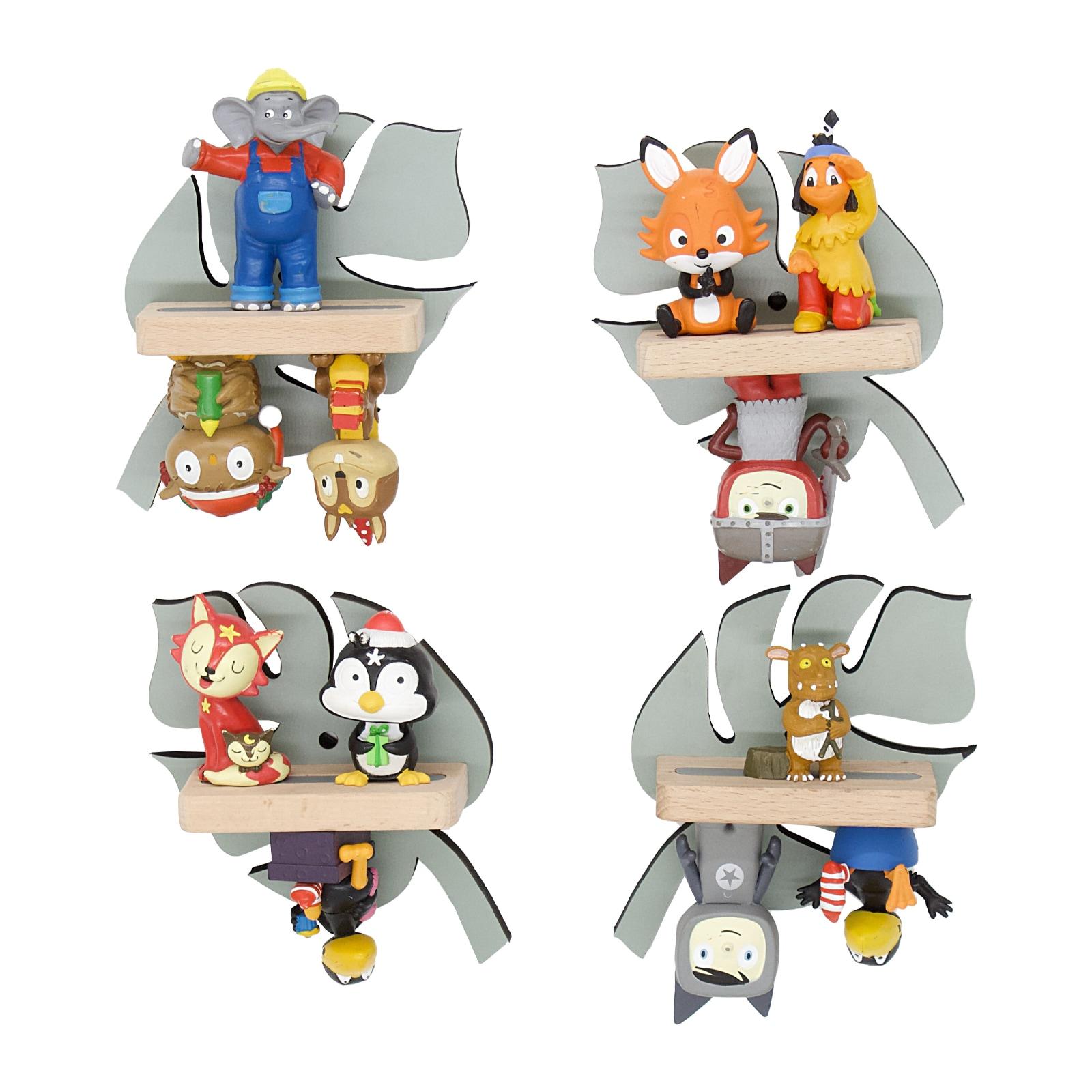 Wandregal BOARTI "Regal Natur Blätter Kinder Toniebox Tonies Figuren", grün, B:34cm T:19cm, Regale, Wandregal