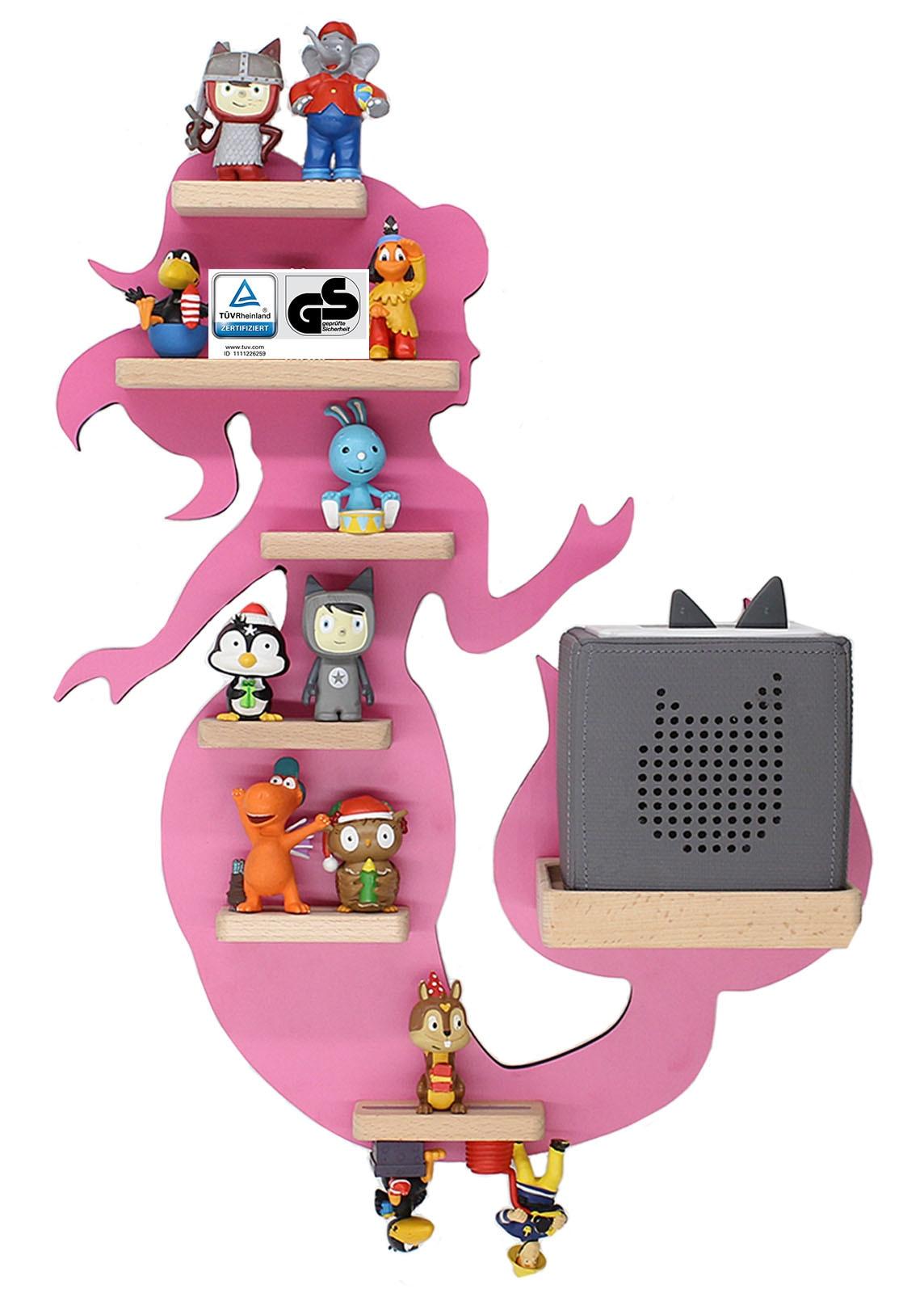 Wandregal BOARTI "Regal Meerjungfrau Kinder Toniebox Tonies Figuren", pink, B:39cm T:19cm, Regale, Wandregal
