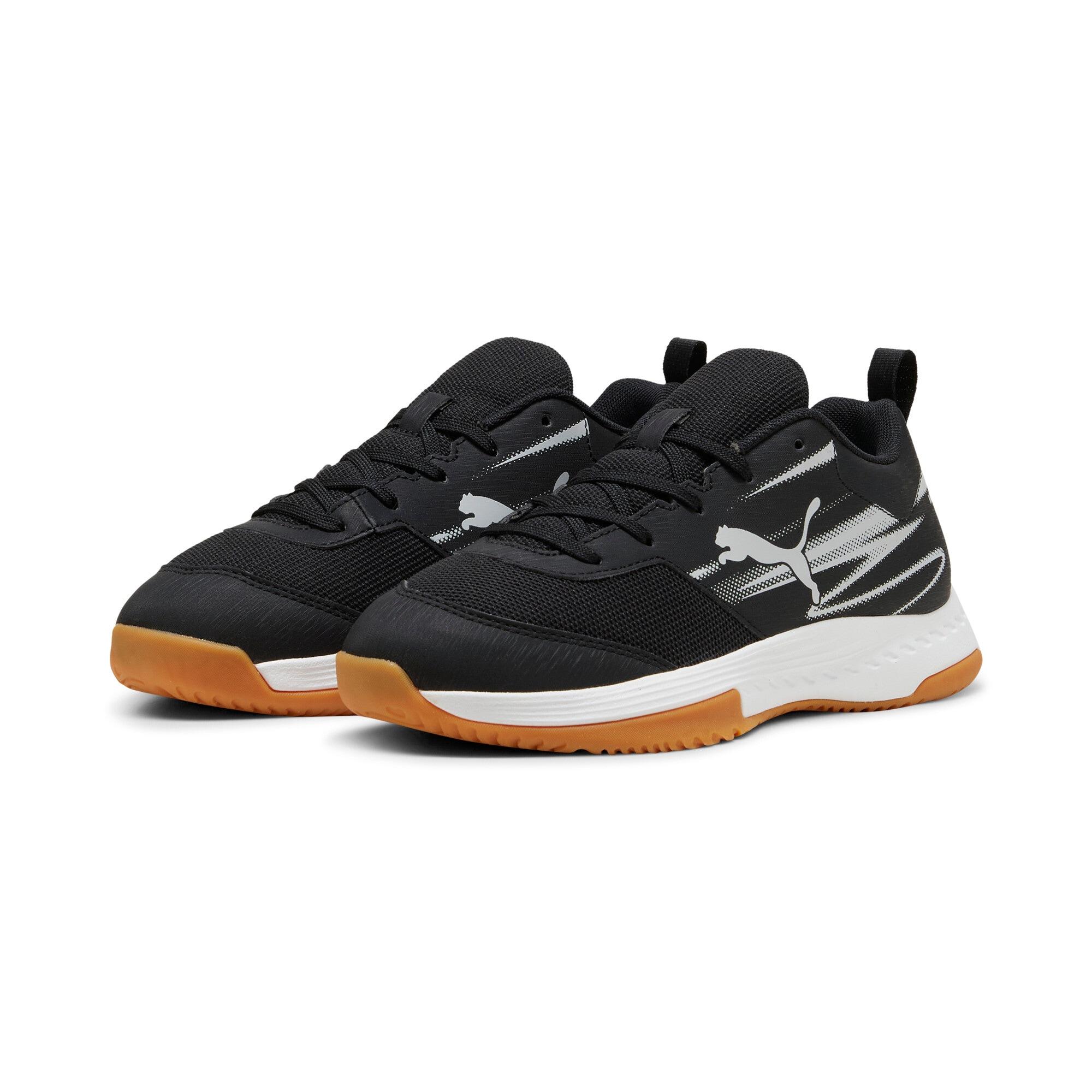 Hallenschuh PUMA "VARION II JR", Mädchen, Gr. 34, schwarz (puma schwarz, cool light gray, gum), Synthetik, Schuhe Hallenschuh, mit rutschhemmender,