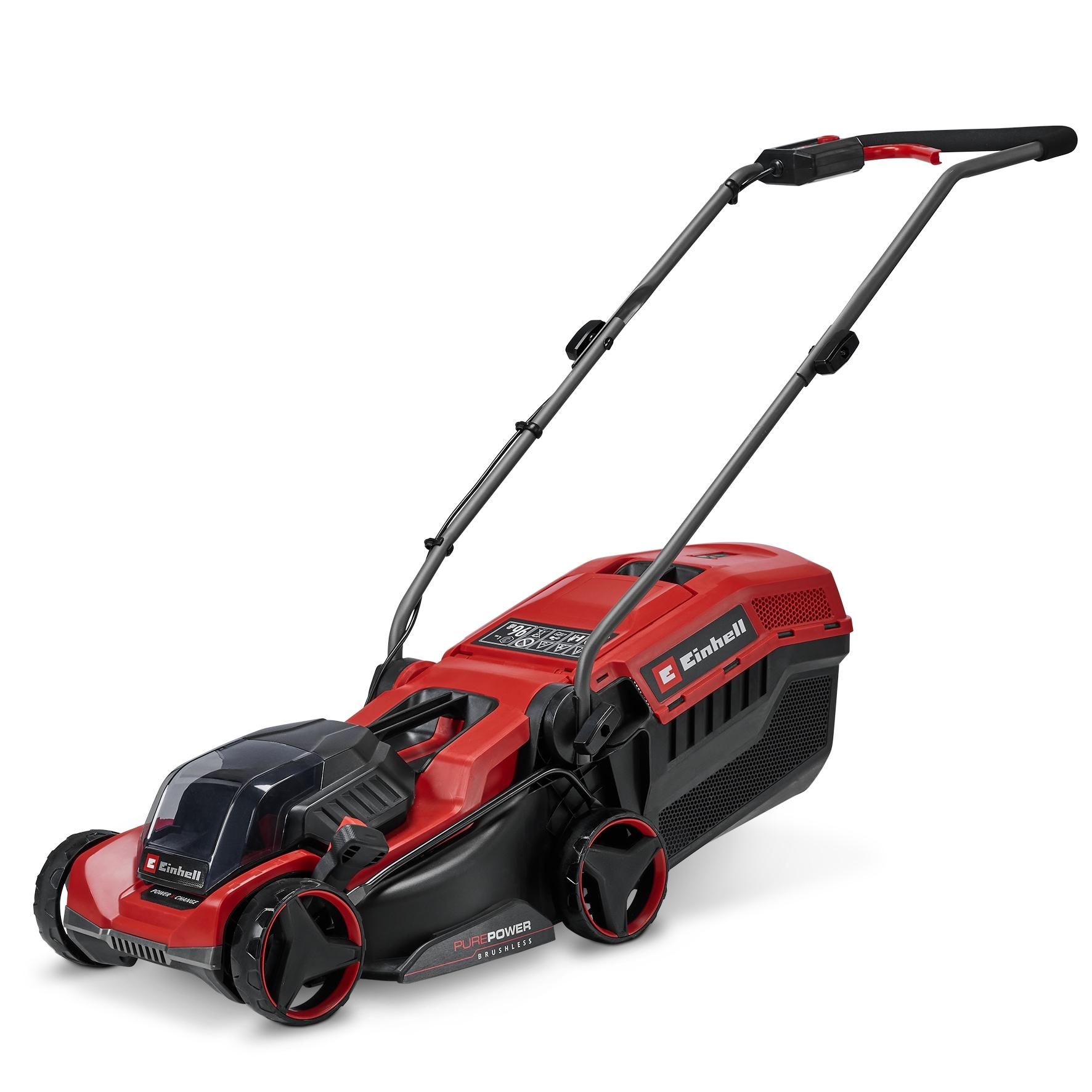 Akkurasenmäher EINHELL “GE-CM 18/32 C Li BL-Solo”, grau (rot, schwarz), B:122,8cm H:9,4cm T:39,6cm, Rasenmäher, ohne Akku und Ladegerät