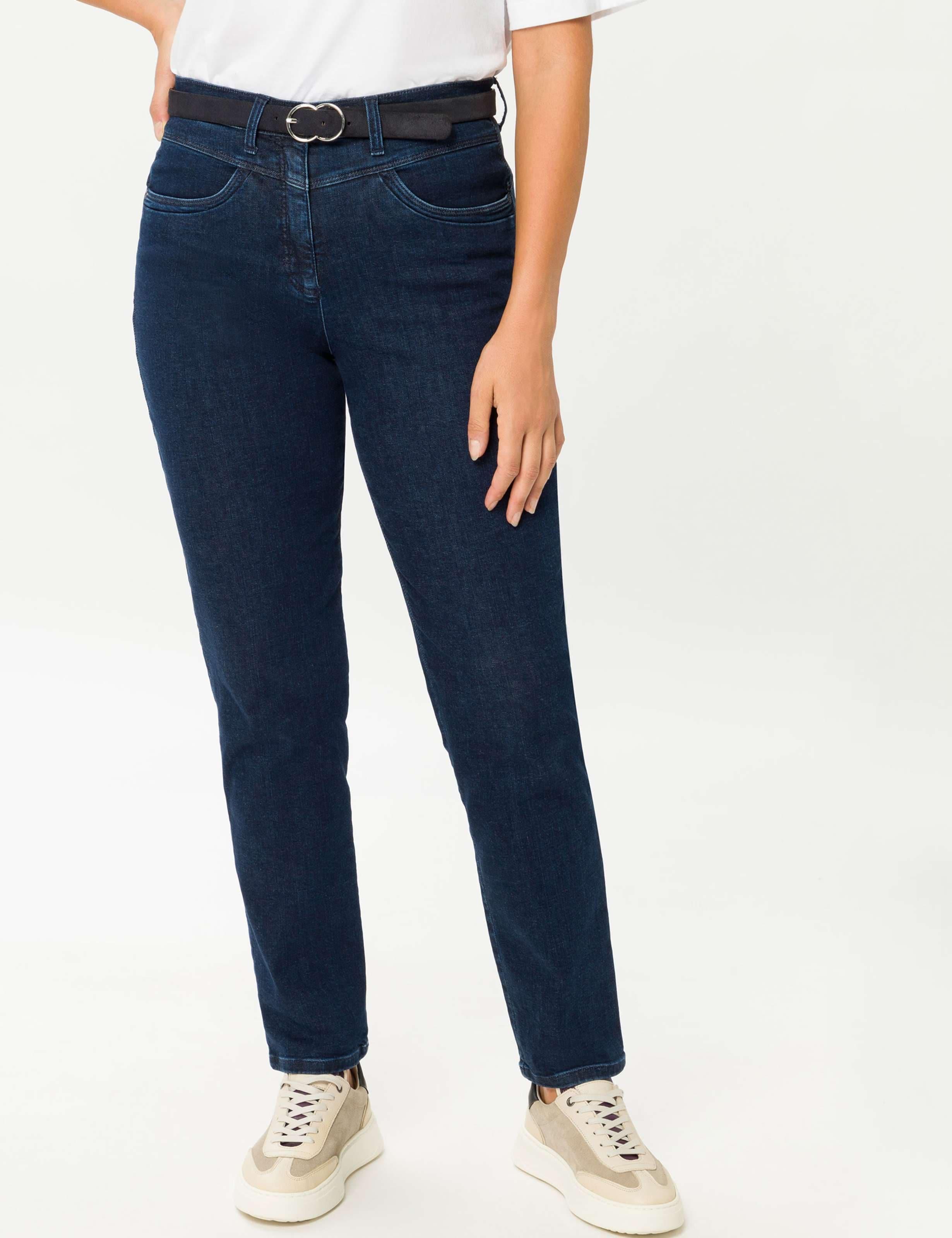 5-Pocket-Jeans RAPHAELA BY BRAX "Style CAREN NEW", Damen, Gr. 36, Normalgrößen, blau (dunkelblau), Denim/Jeans, 82% Baumwolle, 12% Lyocell, 5% Elastom