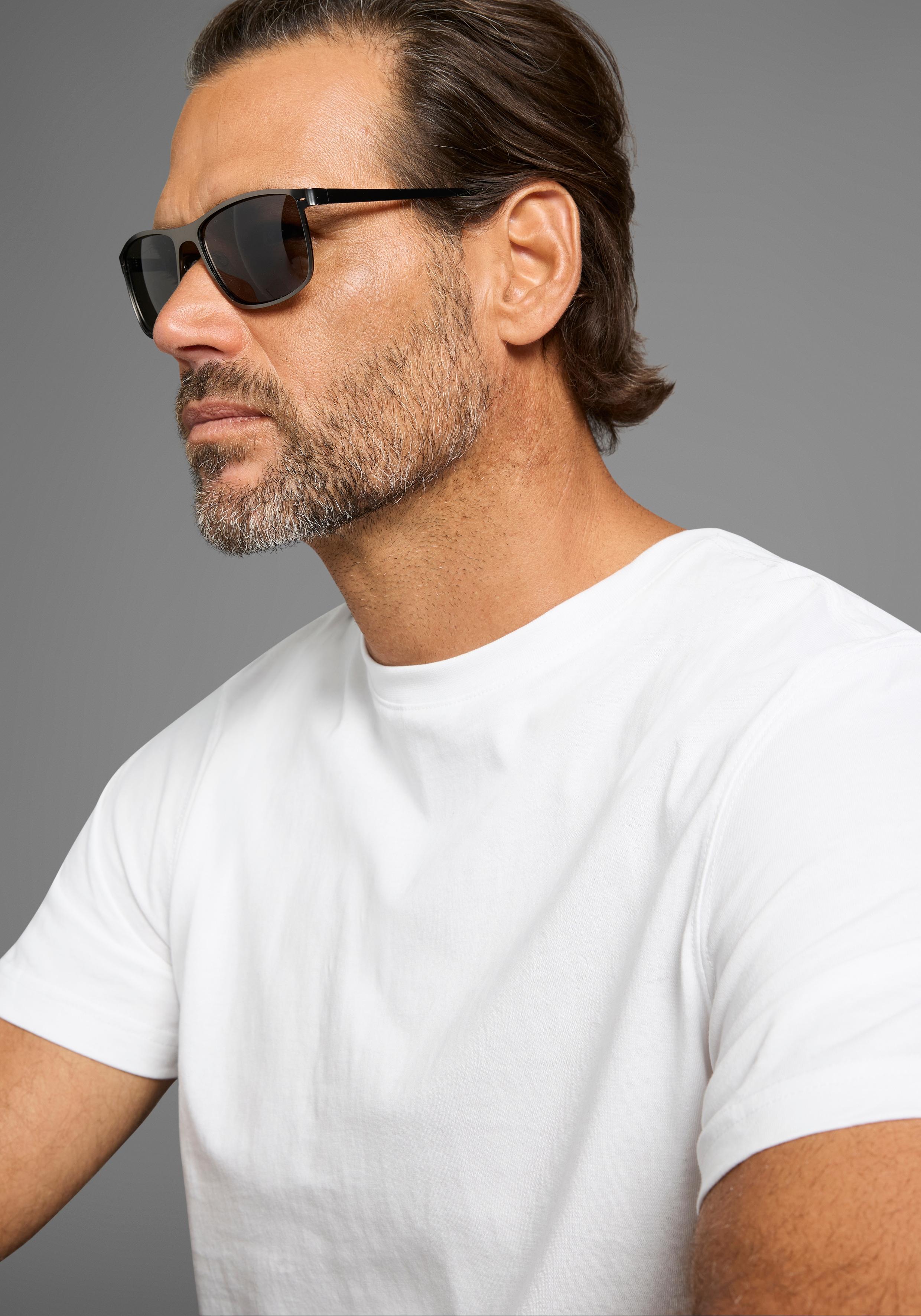 Sonnenbrille MAN'S WORLD, Herren, schwarz (anthrazit matt), matt, Sonnenbrillen Sonnenbrille, mit matt-anthrazit farbenden Rahmen