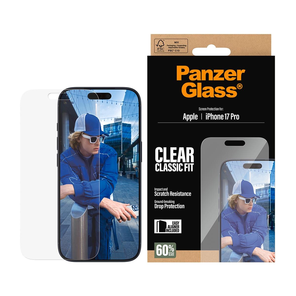 CARE BY PANZERGLASS Displayschutzglas "Classic Fit Screen Protector", transparent, B:11cm H:1,2cm T:19,5mm, Displayfolien, Displayschutzfolie, Schutzf