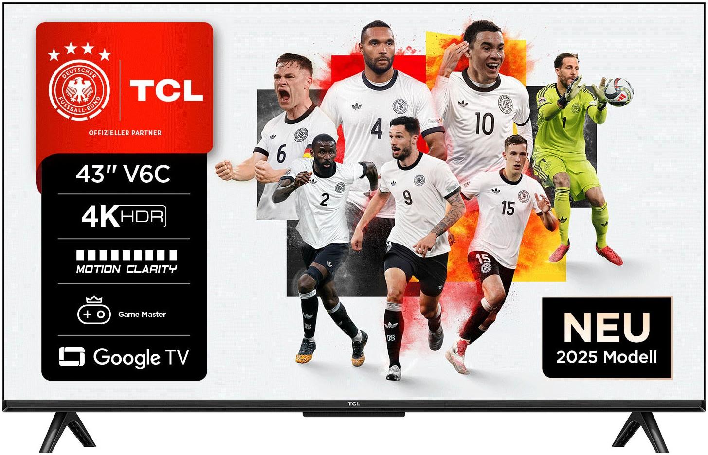 TCL LED-Fernseher "43V6CX1", Energieeffizienz: F, schwarz, 43, Fernseher, 4K HDR, Multi-HDR, Dolby Vision, Game Master, Smart TV, Apple TV, LED-Fernse