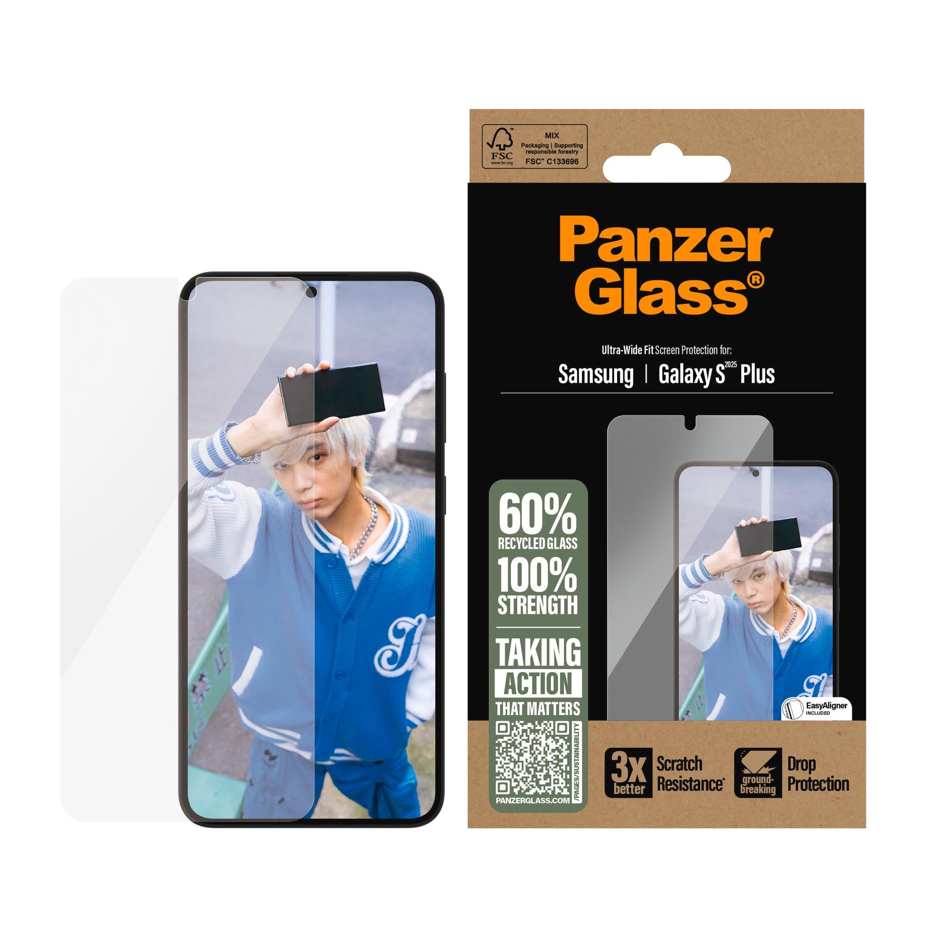 PANZERGLASS Displayschutzglas "Ultra-Wide Fit Screen Protection", transparent, B:11cm H:1,5cm T:20mm, Displayfolien, Displayschutzfolie, Schutzfolie, 