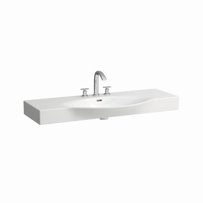 LAUFEN Palace Waschtisch 8117040001081 120x51cm, ungeschnitten, weiß, 3 Hahnlöcher