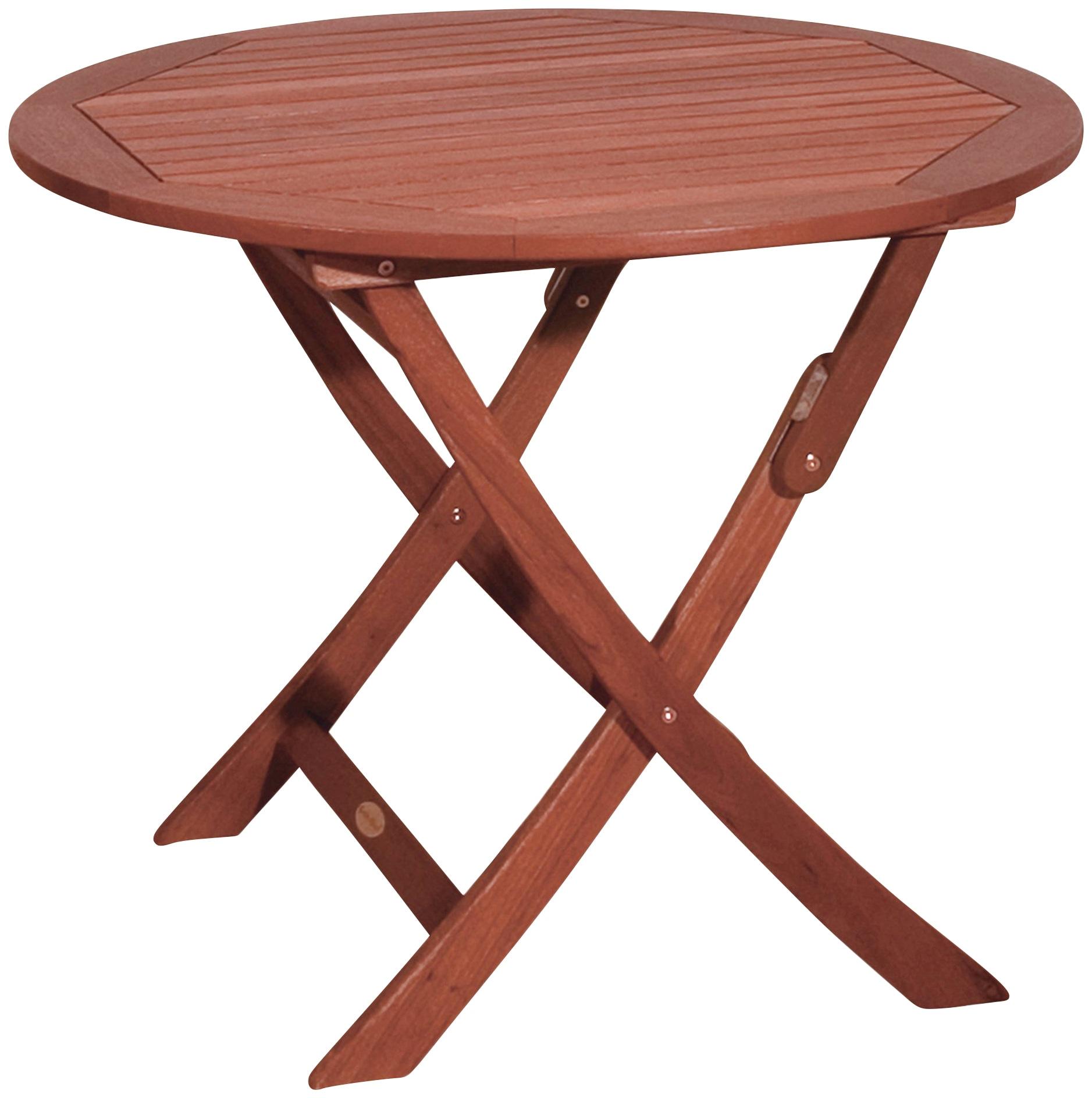 Gartentisch GARDEN PLEASURE "STOCKHOLM", braun (holzfarben, holzfarben, holzfarben), H:73cm, Eukalyptus FSC 100%, geölt, Tische, Gartentisch, rund, kl