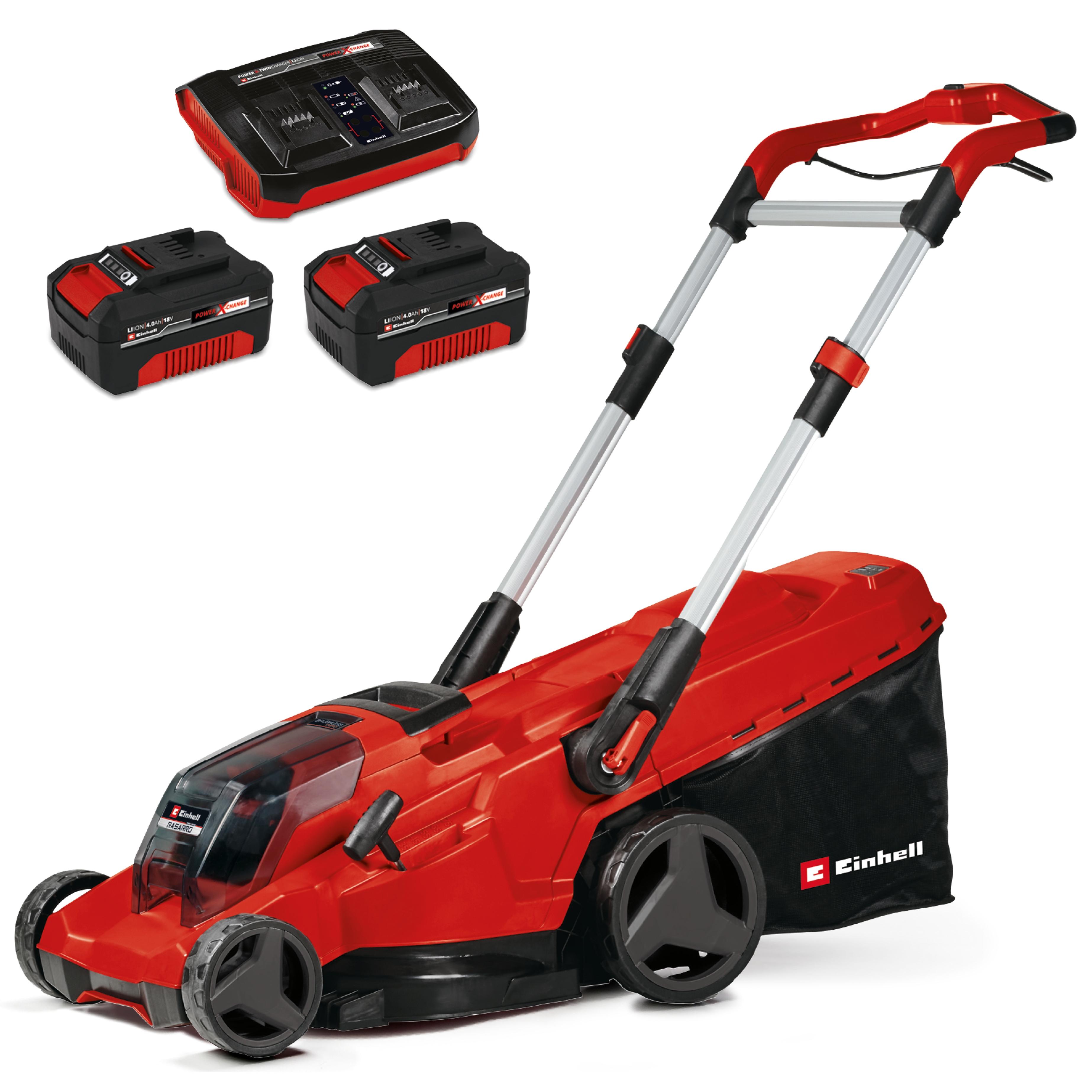 Akkurasenmäher EINHELL “PROFESSIONAL RASARRO 36/42”, rot, Rasenmäher, 2 x 4.0Ah