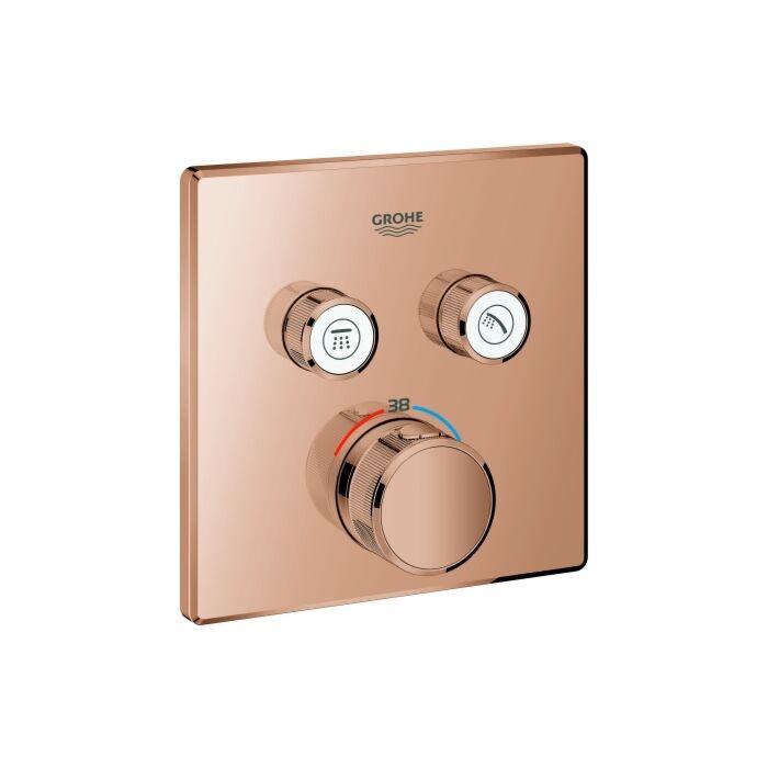 Grohe Smartcontrol Fertigmontageset 29124DA0 UP-Thermostat, 2 Absperrventile, eckig, warm sunset