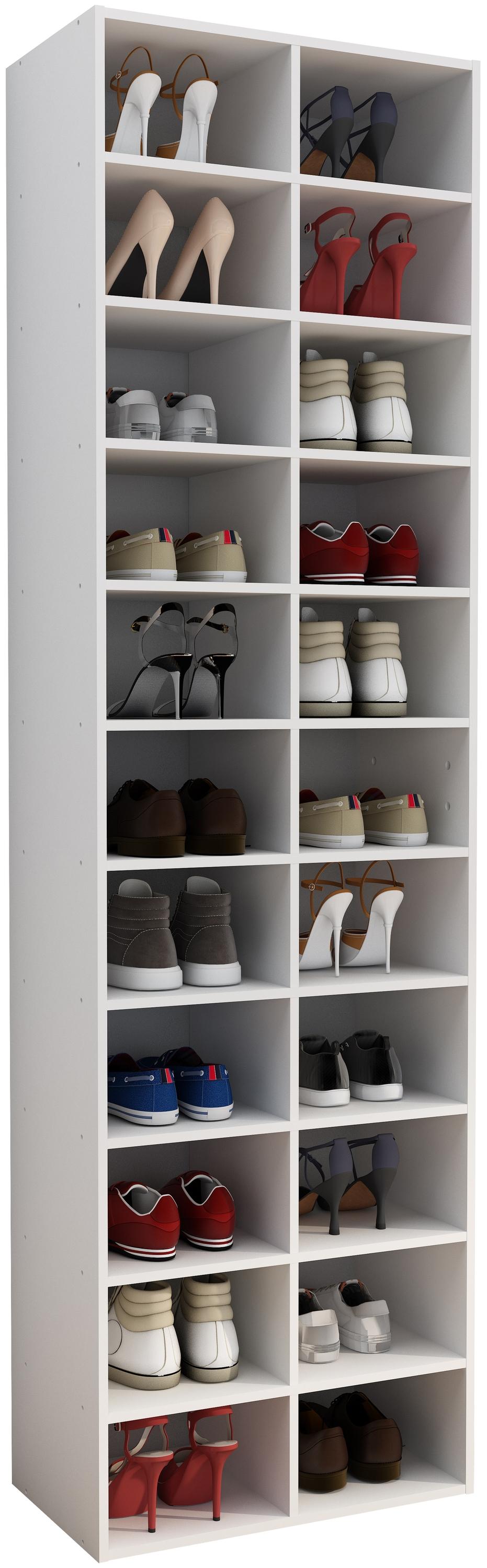 Schuhregal VCM "Holz Regal Schuhschrank Schuhregal Hinsol XL", weiß, B:52cm T:30cm, Regale, Schuhregal