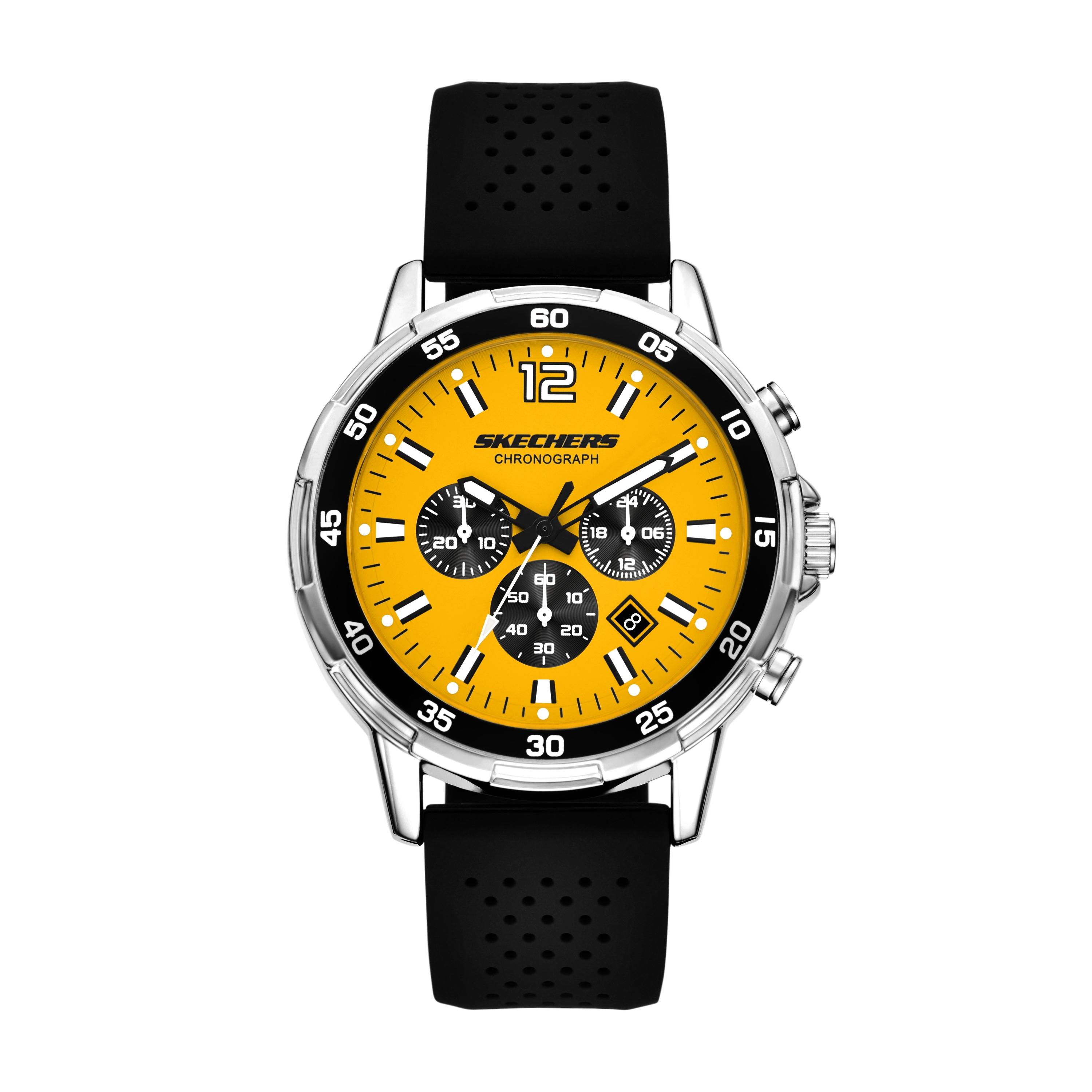 Chronograph SKECHERS “Stanwood”, schwarz, orangen, Armbanduhren