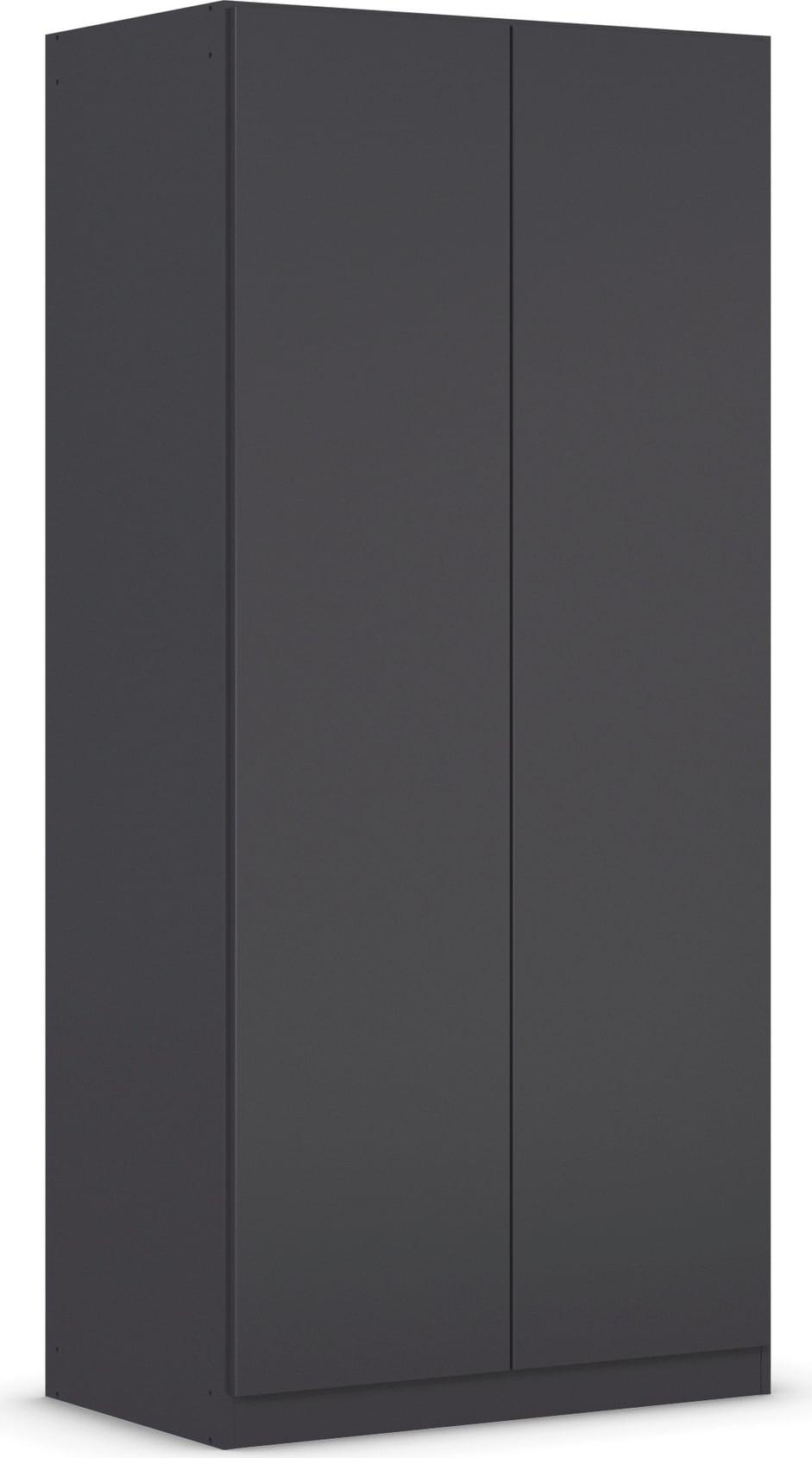 Drehtürenschrank RAUCH "Kleiderschrank Schrank Garderobe Wäscheschrank COSTA Breite 91 cm", grau (graumetallic, eingriffe graumetallic), B:91cm H:197c
