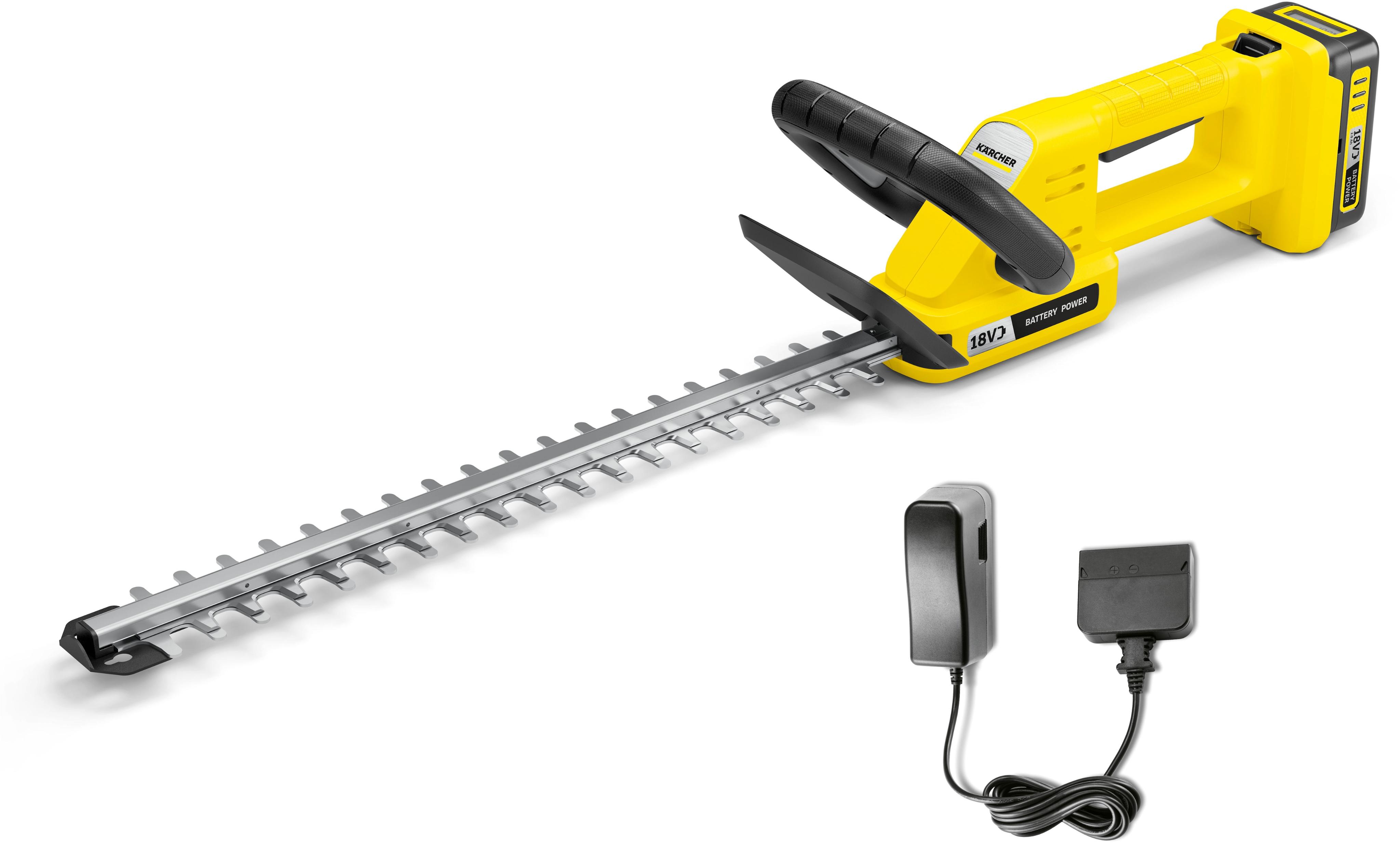 Akku-Heckenschere KÄRCHER “HGE 2-18 BATTERY SET *EU”, gelb, Gartenscheren-Maschinen